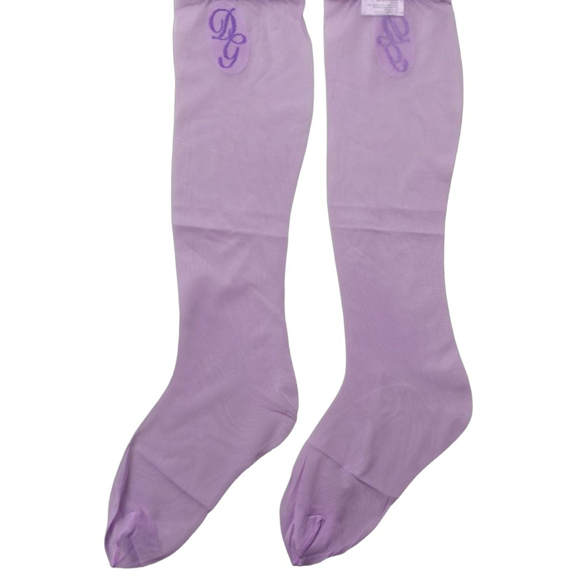 Dolce & Gabbana Purple Knee High Sheer Nylon Accessory Socks