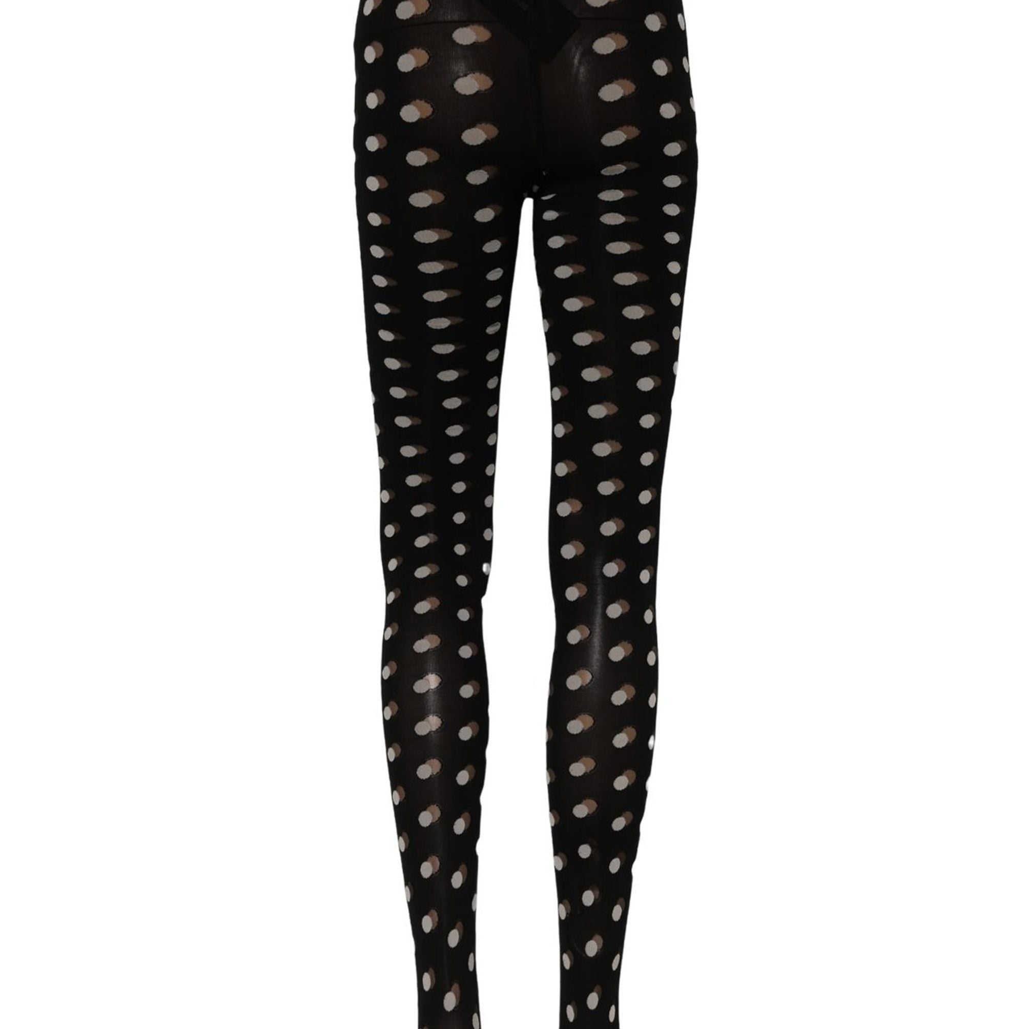 Dolce & Gabbana Black Polka Dot Fishnet Pantyhose Stockings Socks