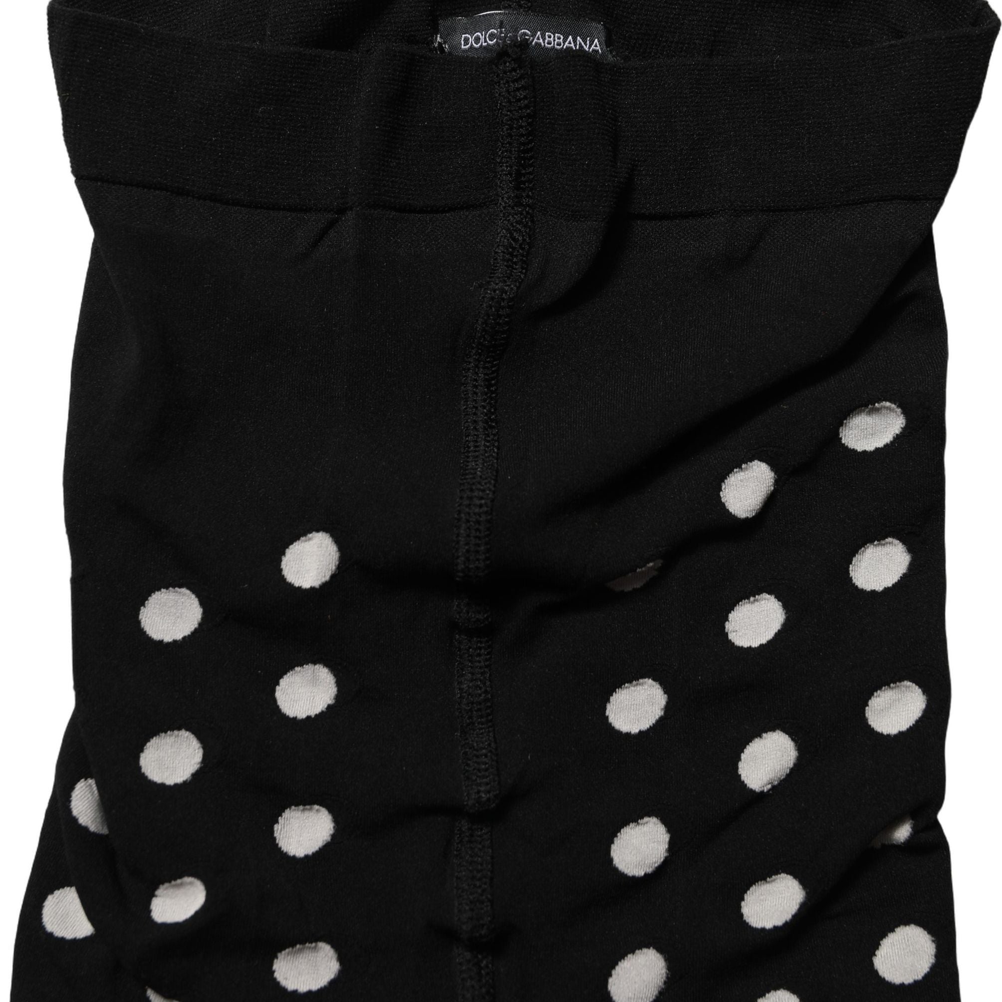Dolce & Gabbana Black Polka Dot Fishnet Pantyhose Stockings Socks