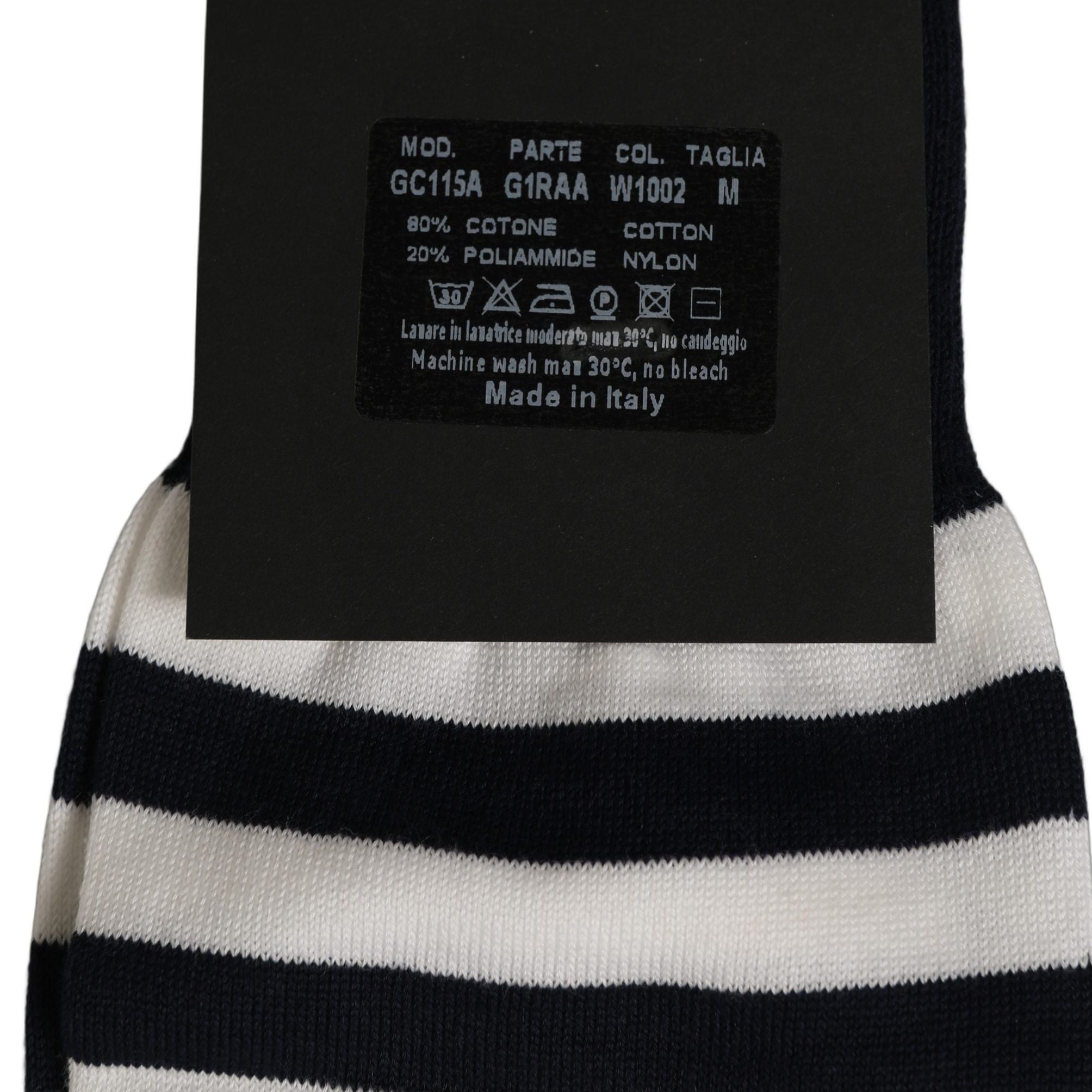 Dolce & Gabbana Black White Stripes Cotton Mid Calf Accessory Socks