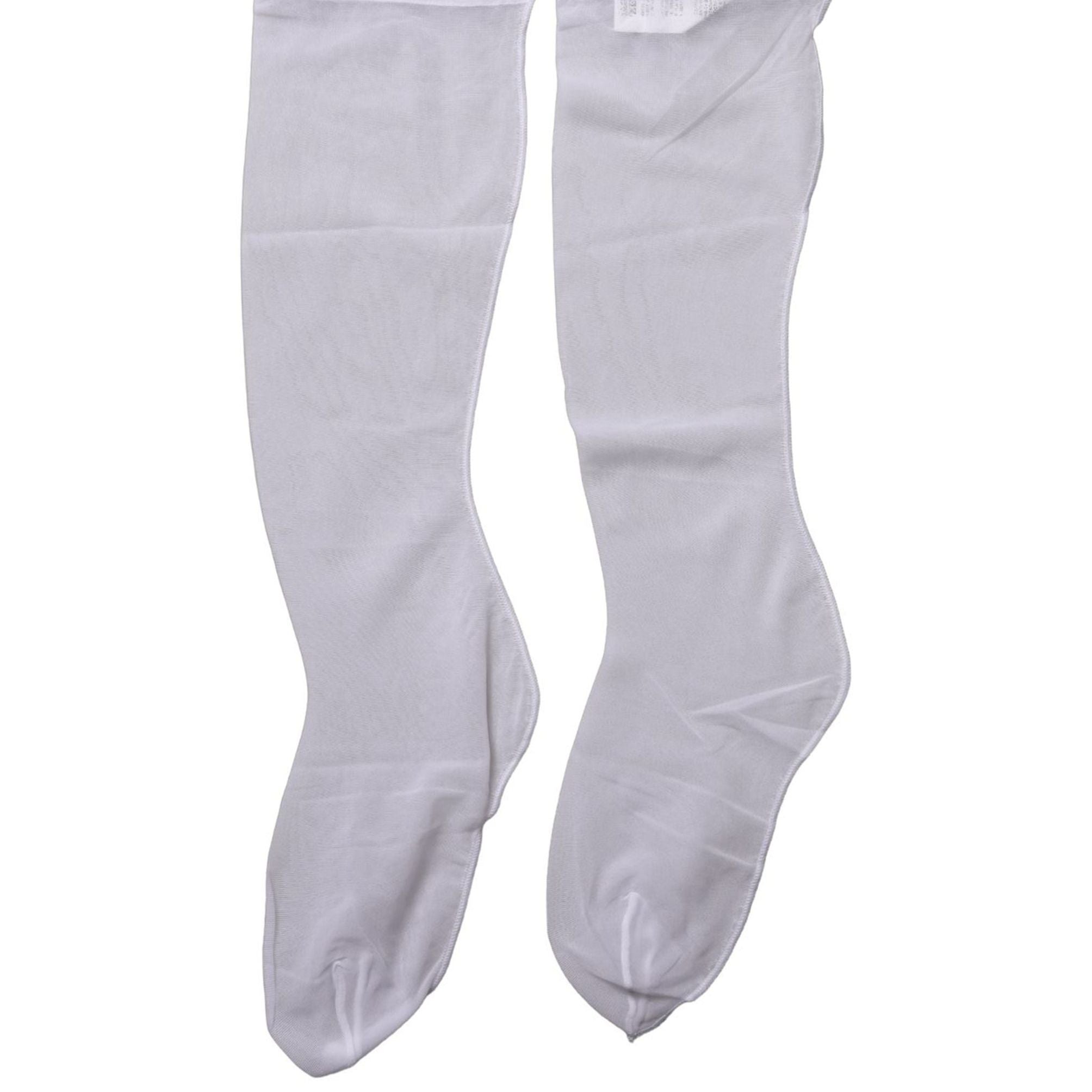 Dolce & Gabbana White Knee High Sheer Nylon Accessory Socks