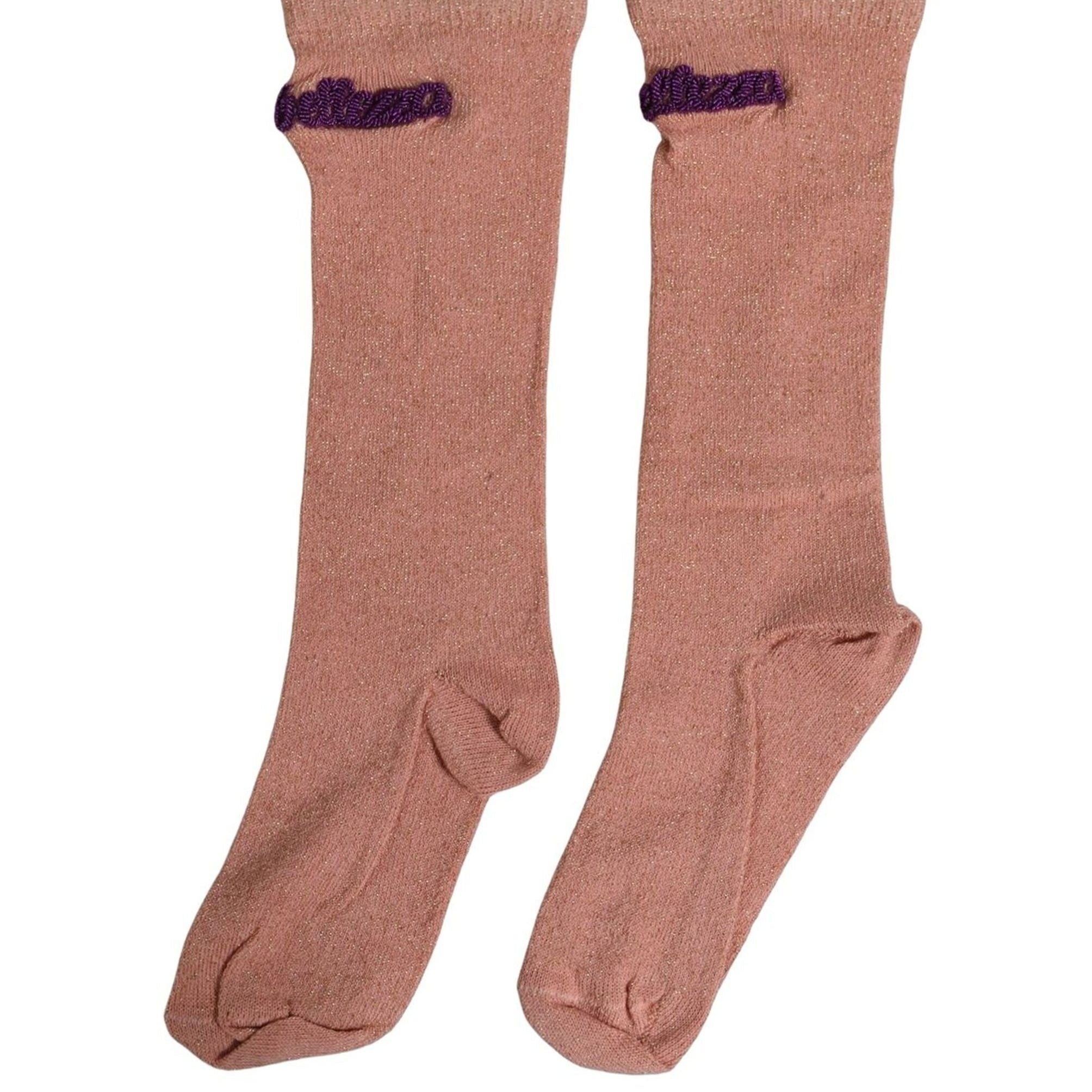 Dolce & Gabbana Dusty Pink Embroidered Mid Calf Accessory Socks