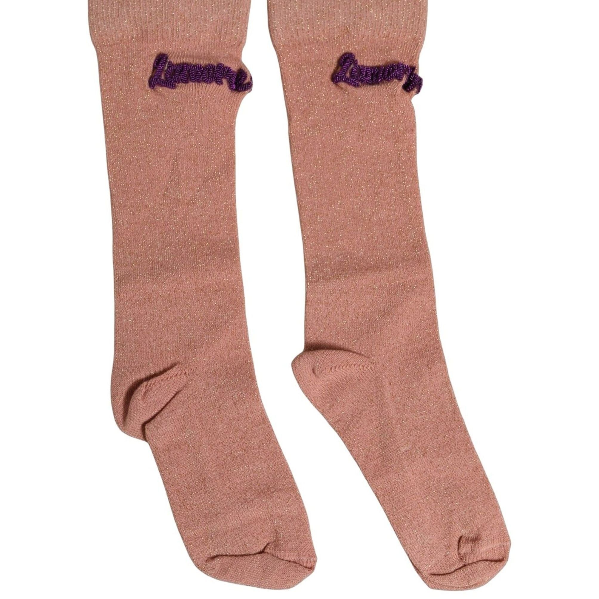 Dolce & Gabbana Dusty Pink Embroidered Mid Calf Accessory Socks