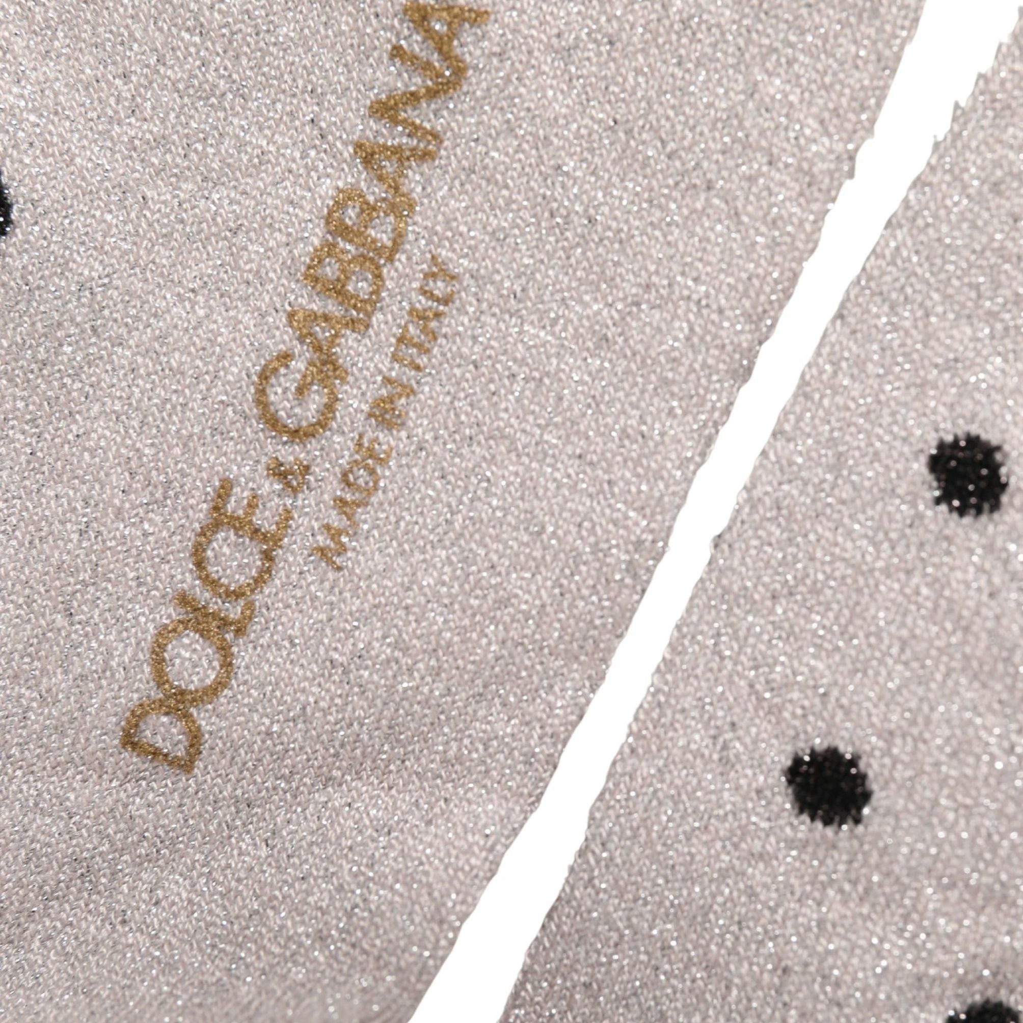 Dolce & Gabbana Gray Viscose Stretch Dotted Women Accessory Socks