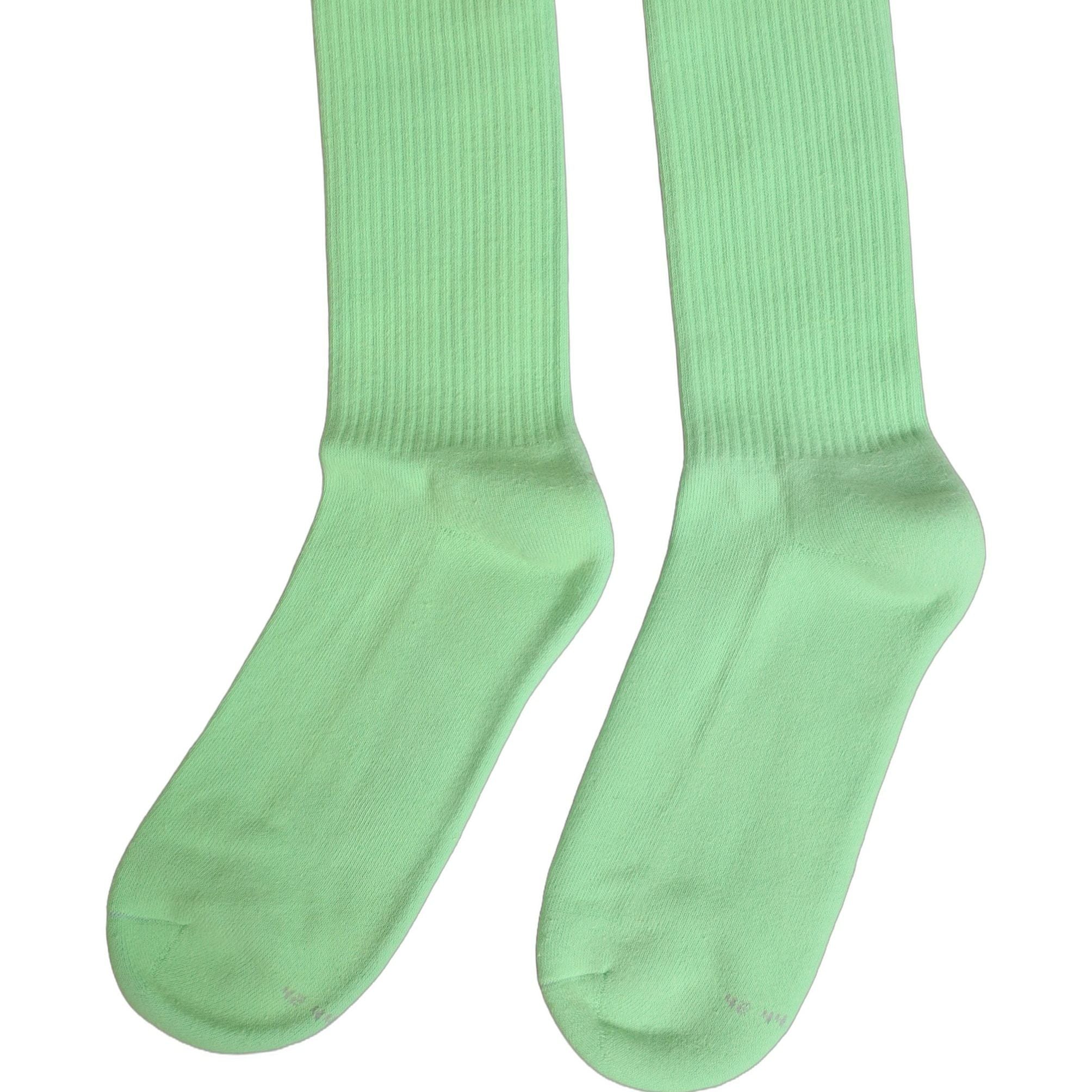 Dolce & Gabbana Green Cotton Ribbed Mid Calf Women Accessory Socks