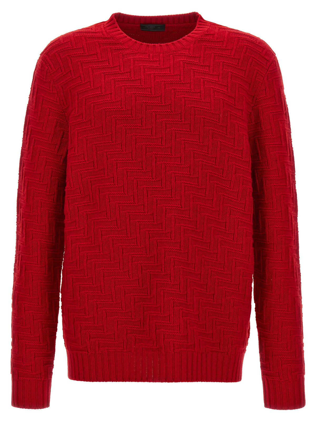Prada Red Virgin Wool Cardigan