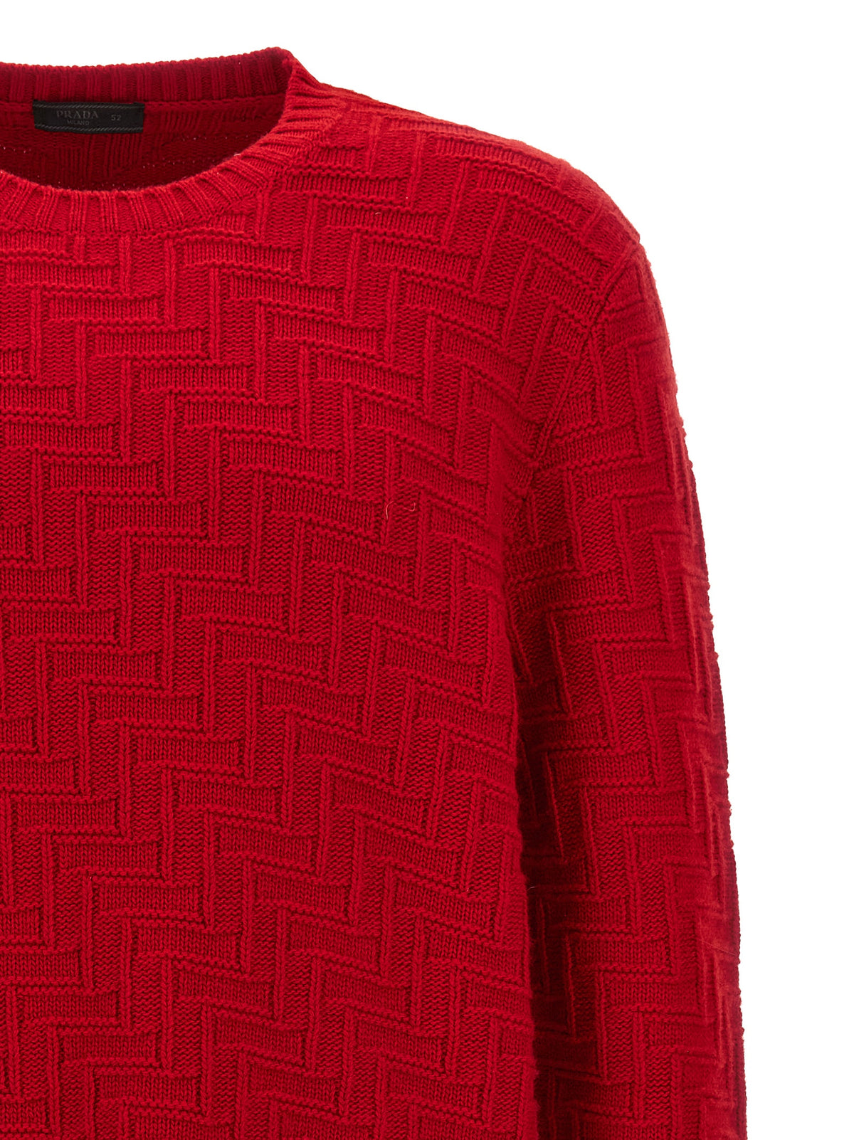 Prada Red Virgin Wool Cardigan