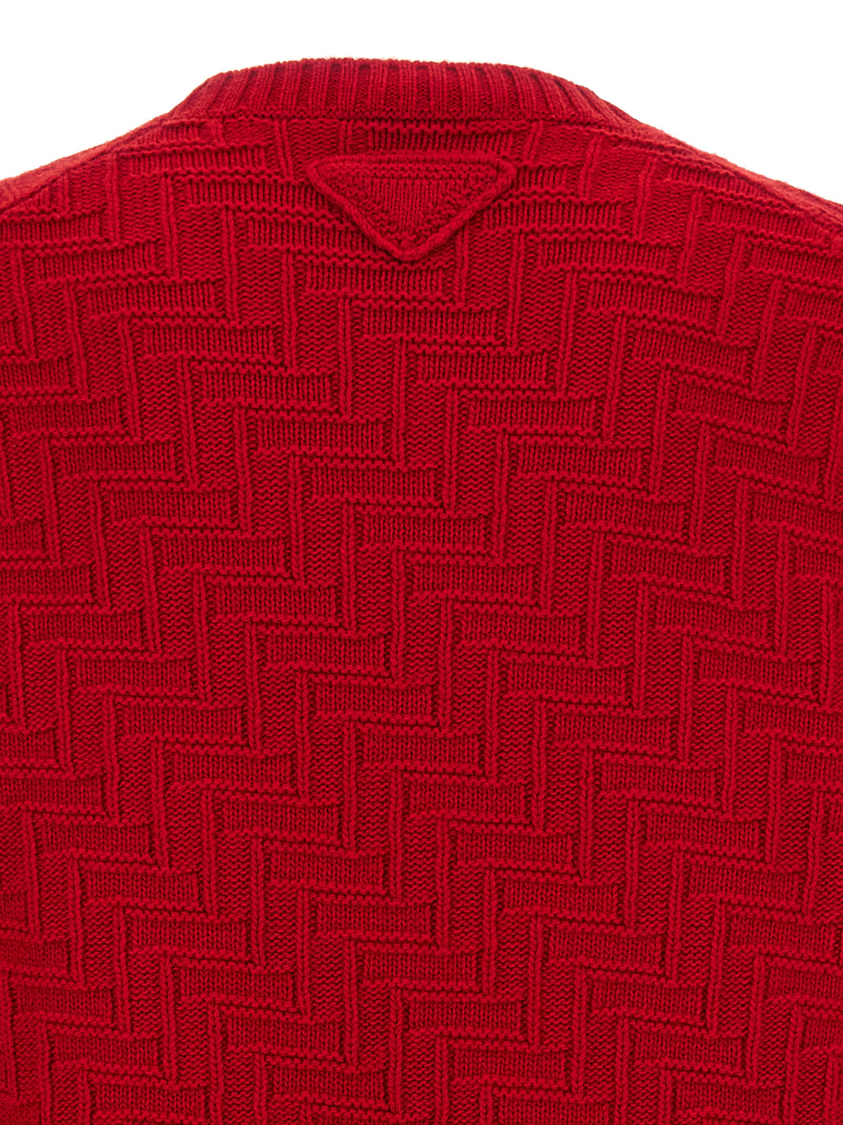 Prada Red Virgin Wool Cardigan