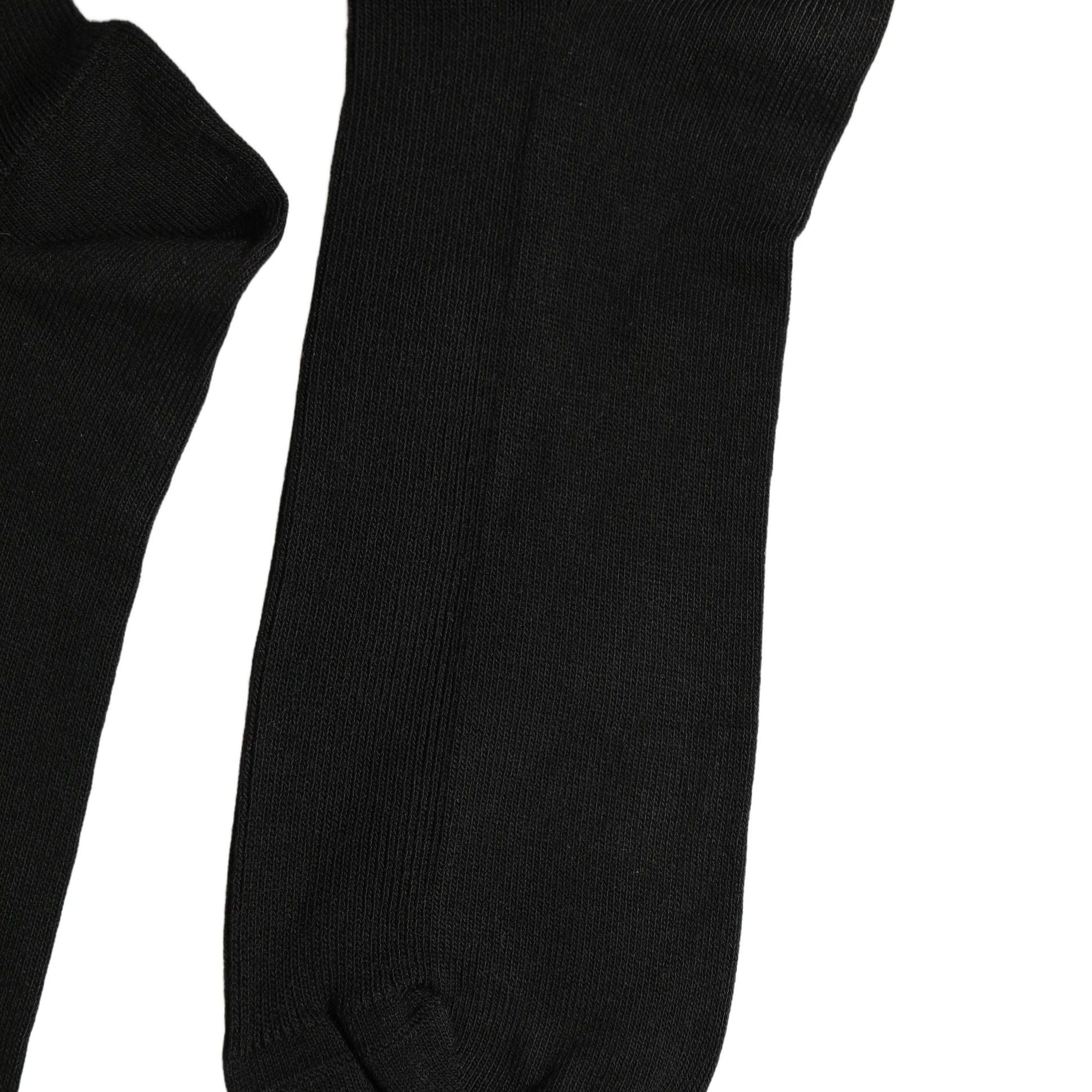 Dolce & Gabbana Black Cotton Ribbed Logo Over The Calf Women Socks