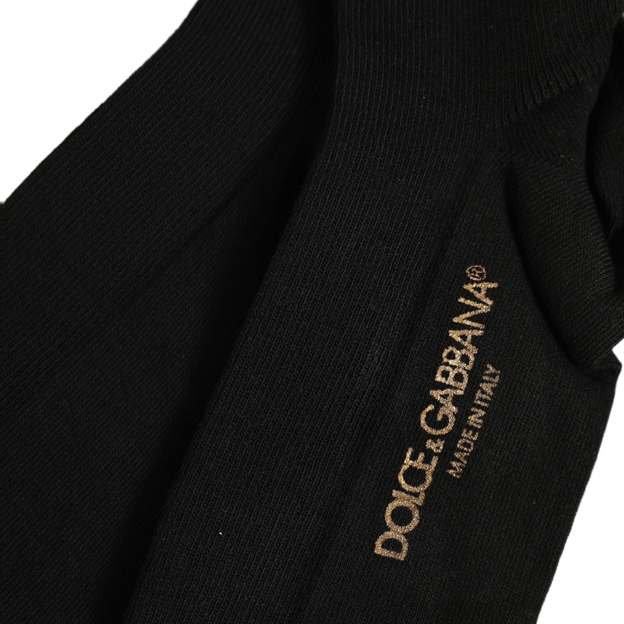 Dolce & Gabbana Black Viscose Logo Over The Calf Accessory Socks