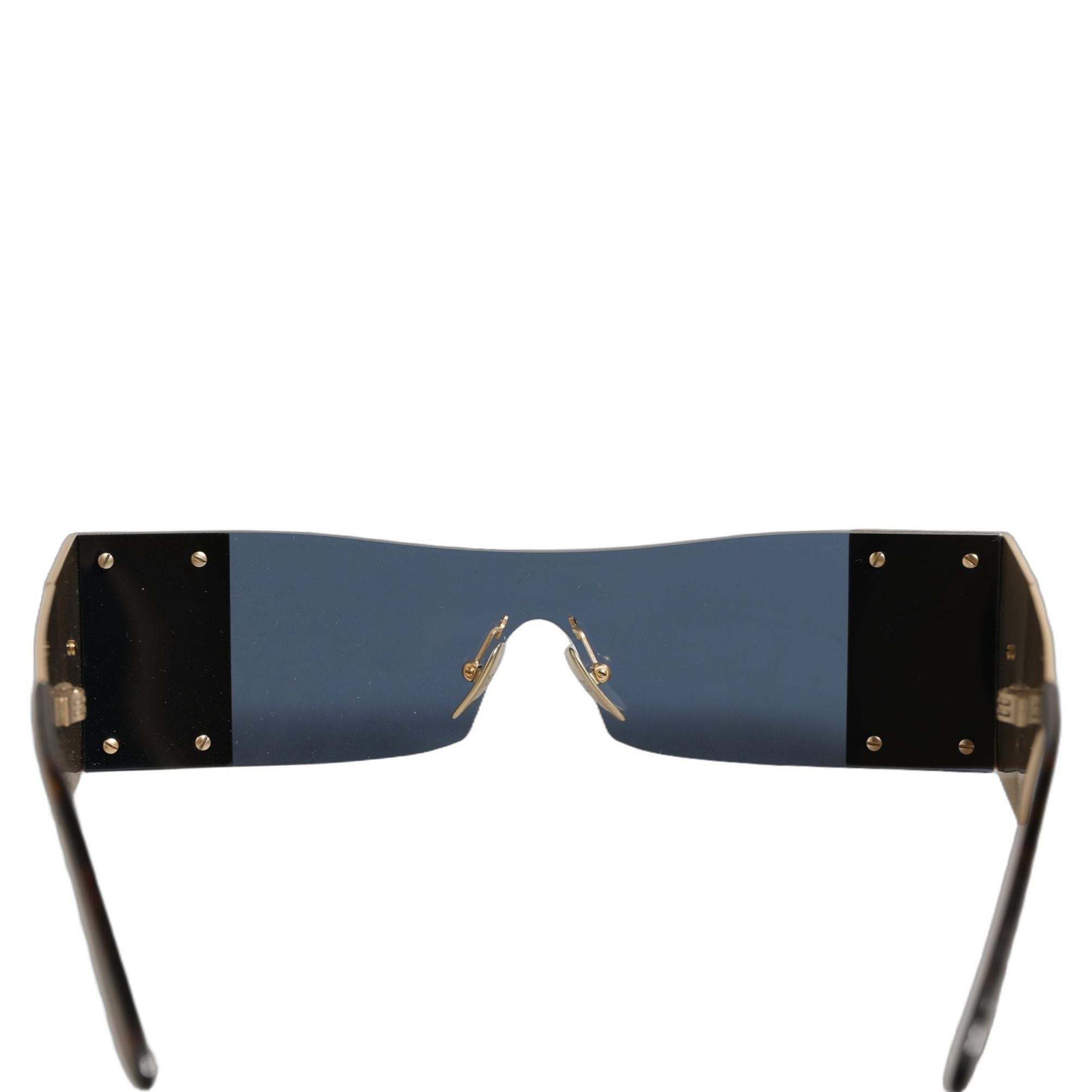 Dolce & Gabbana Gold Metal DG2263 Rectangle Snakeskin Frame Sunglasses