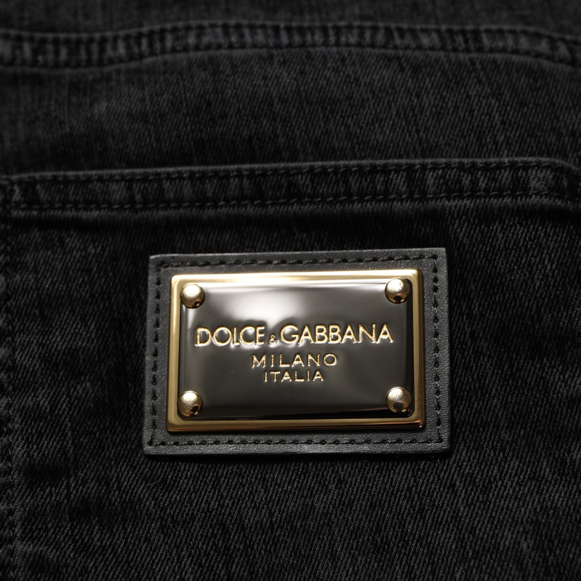 Dolce & Gabbana Black Cotton Relaxed Wide Leg Men Denim Jeans