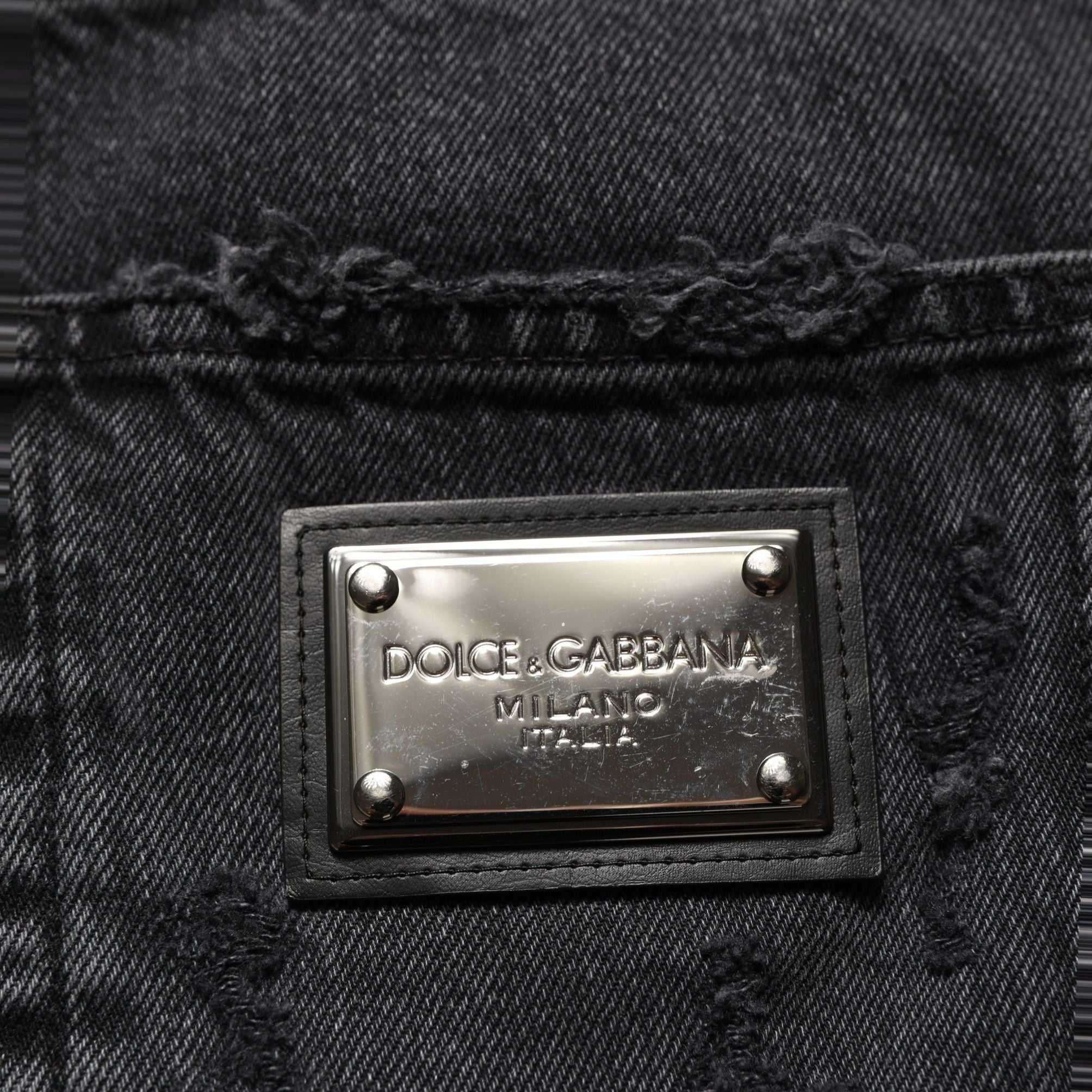 Dolce & Gabbana Dark Gray Cotton Ripped Men Denim Jeans