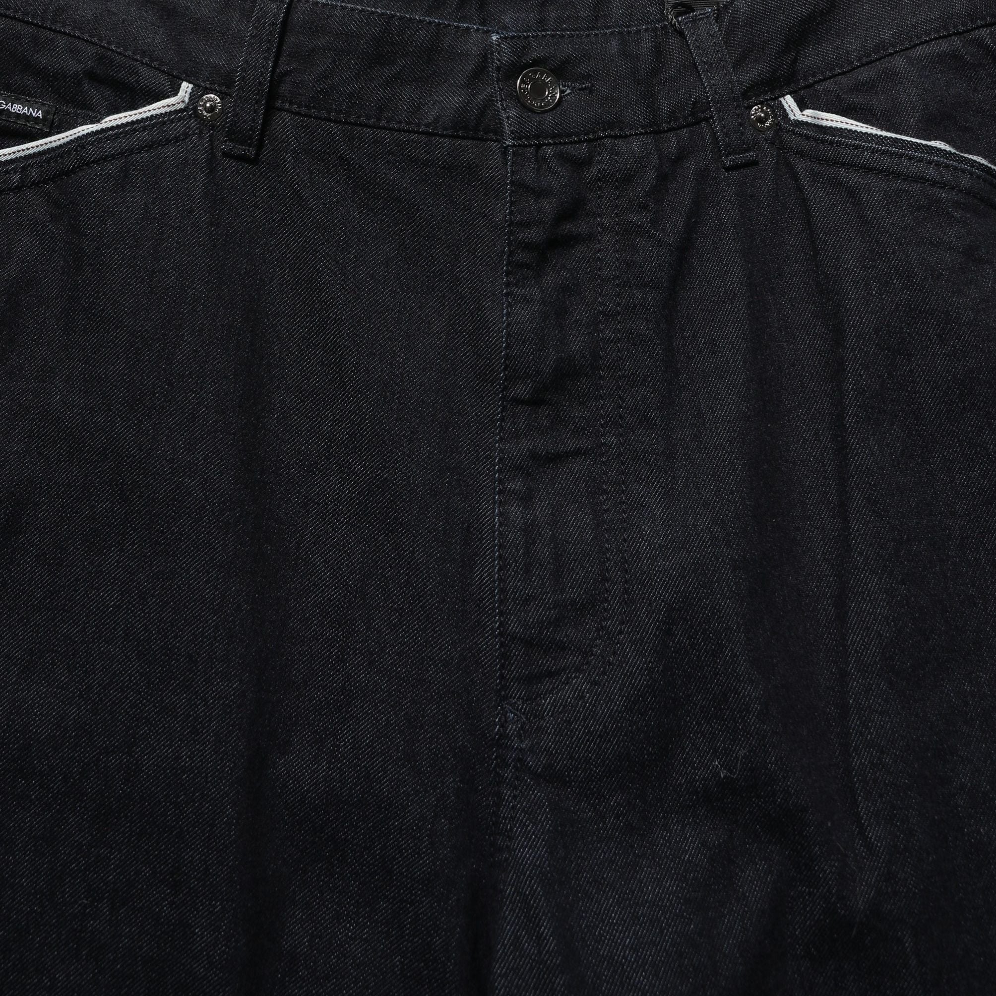 Dolce & Gabbana Black Cotton Stretch Straight Men Denim Jeans