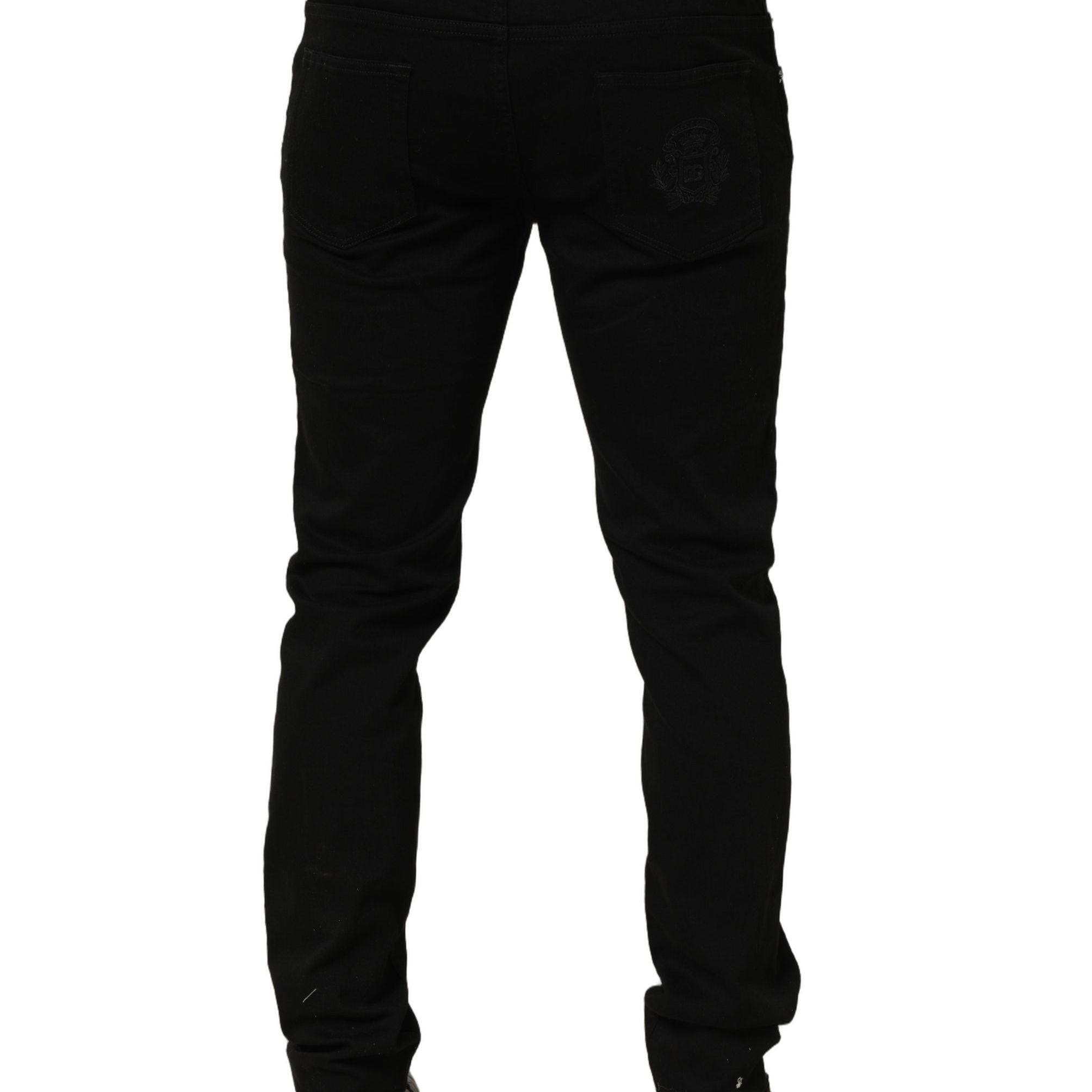 Dolce & Gabbana Black Cotton Stretch Skinny Denim Trouser Jeans