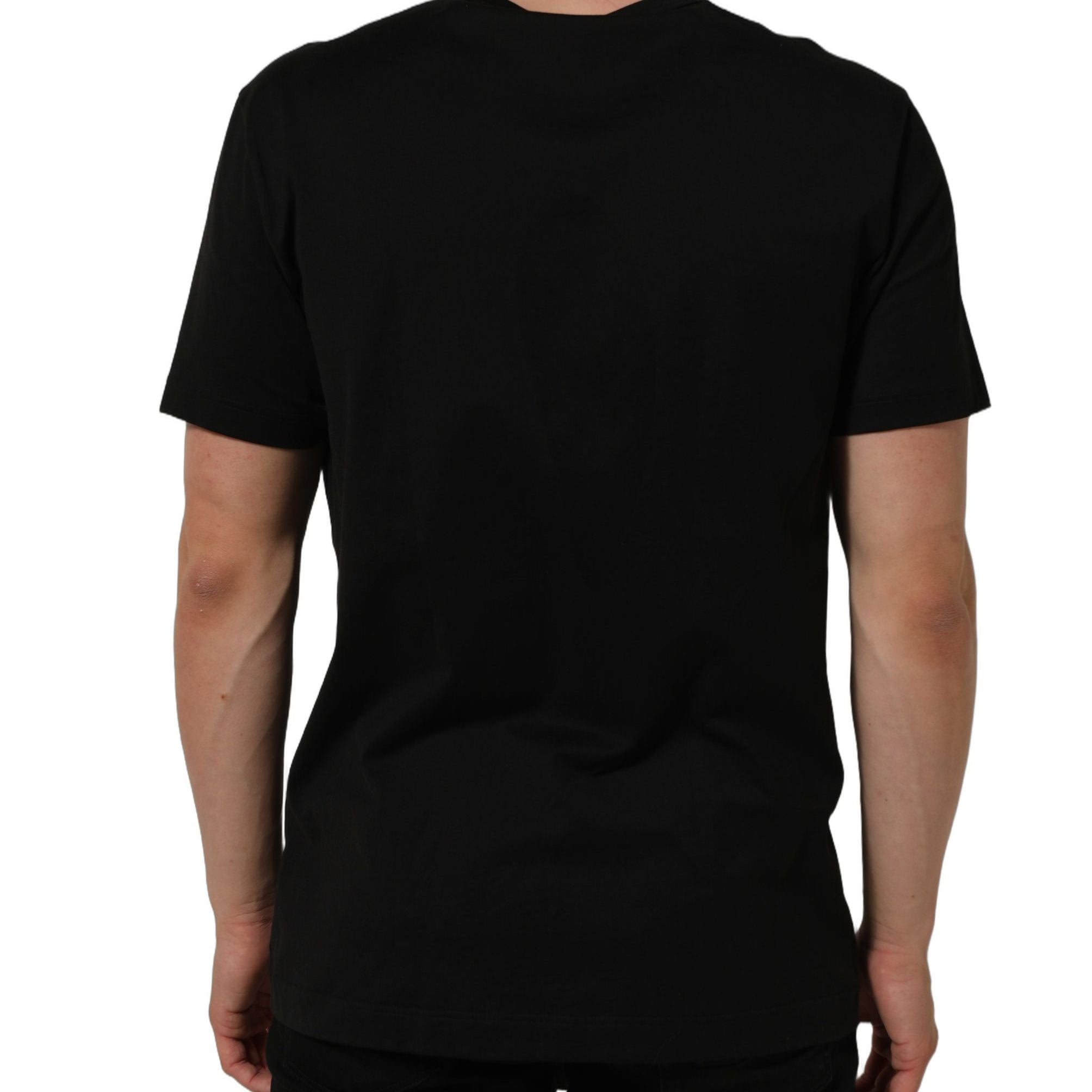 Dolce & Gabbana Black Cotton Crew Neck Short Sleeve T-shirt