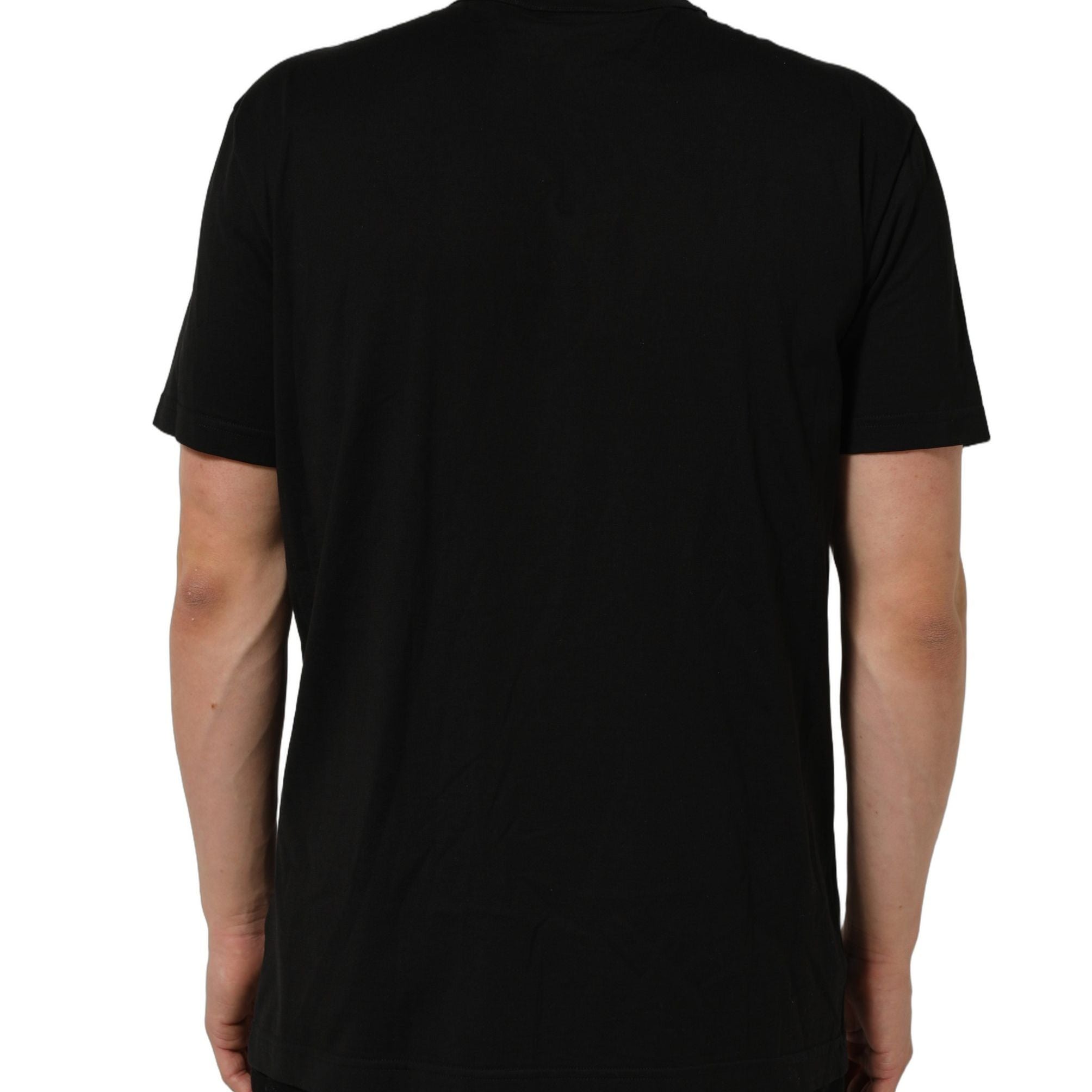 Dolce & Gabbana Black Dog Tag Short Sleeve CrewNeck T-shirt