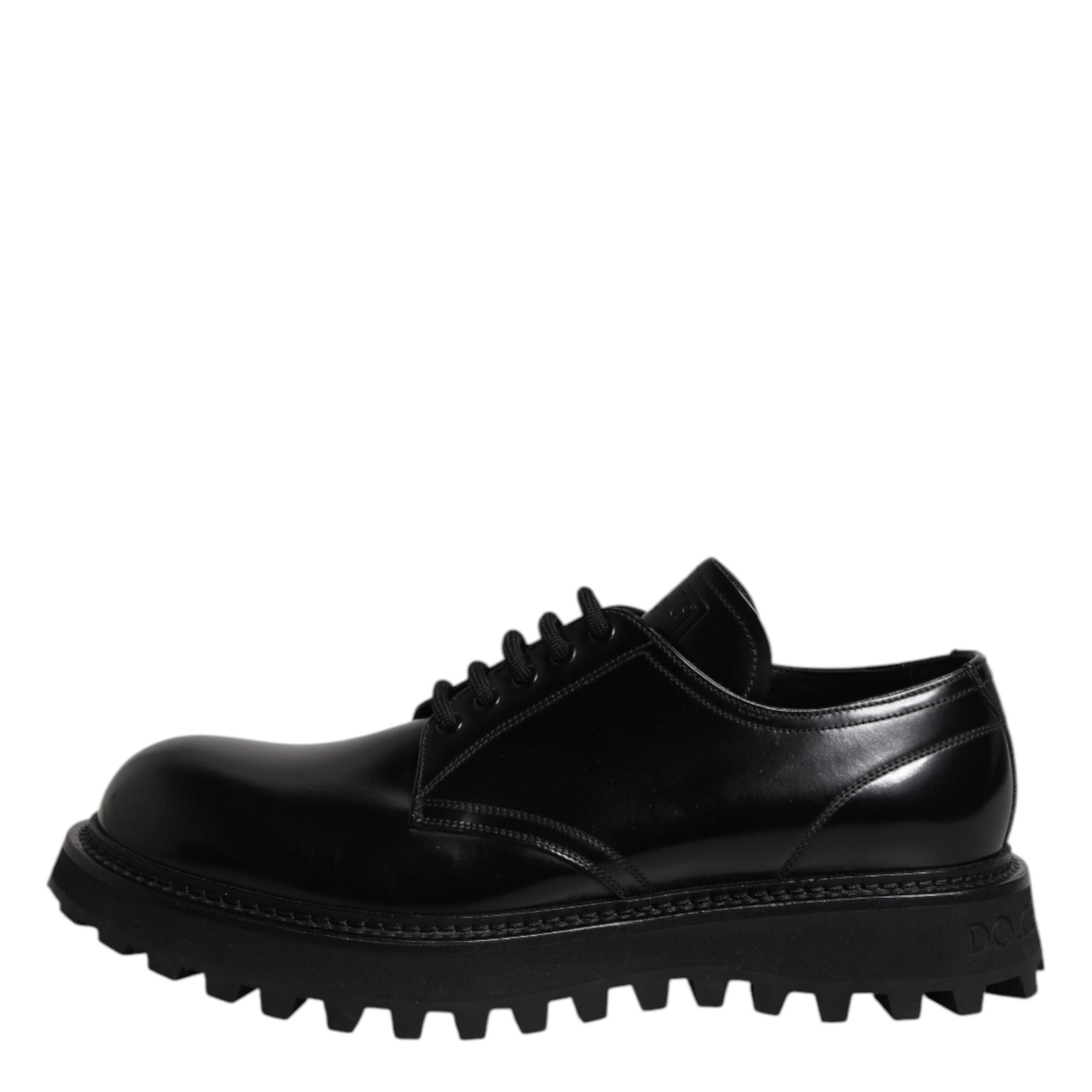 Dolce & Gabbana Black Calf Leather Hi-Trekking Derby Shoes