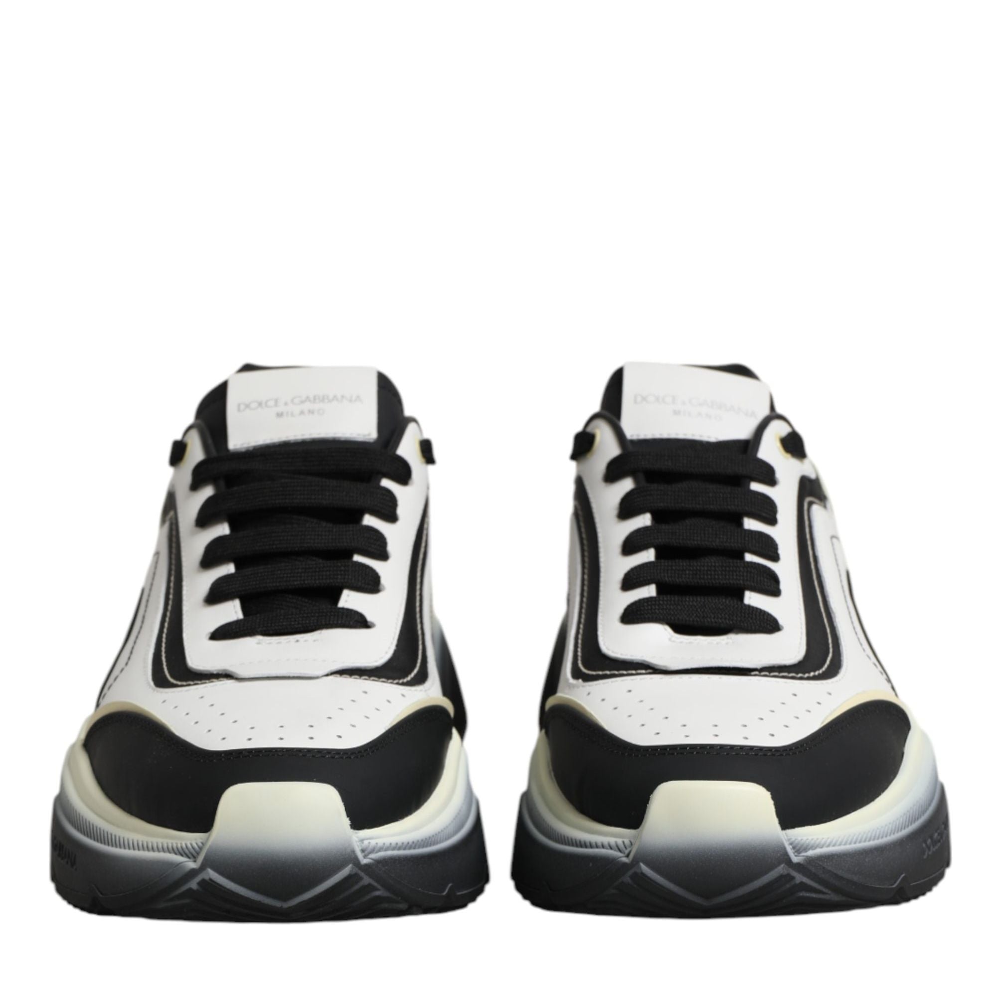 Dolce & Gabbana White Black Daymaster Two Tone Sneaker Shoes