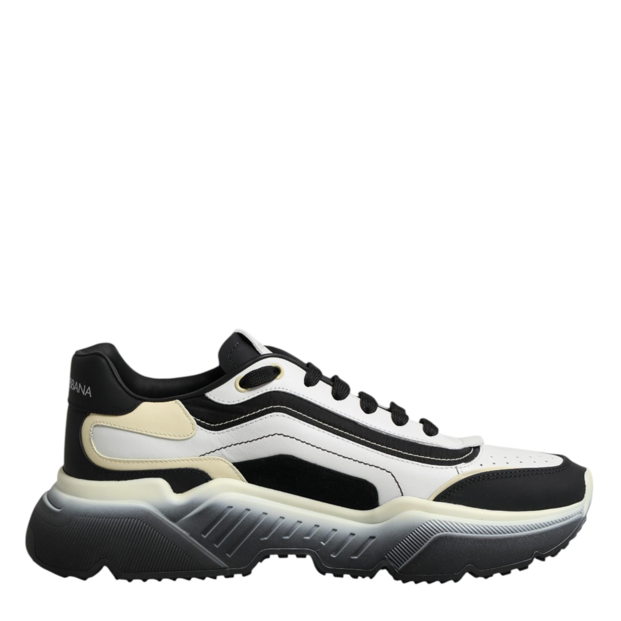 Dolce & Gabbana White Black Daymaster Two Tone Sneaker Shoes