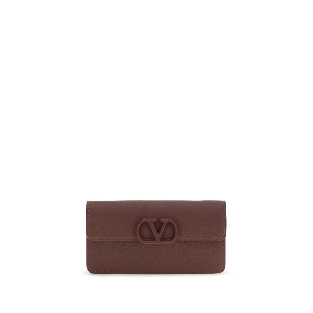 Valentino Garavani Brown Calf Leather Bos Taurus Wallet