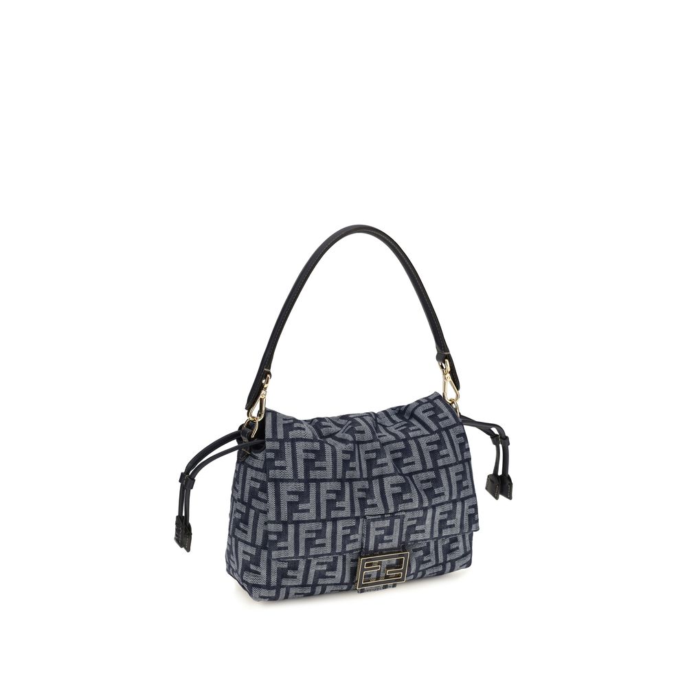Fendi Blue Cotton Shoulder Bag