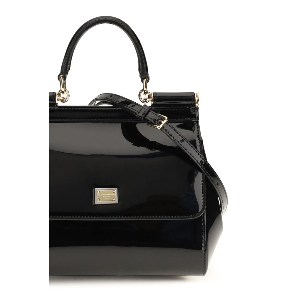 Dolce & Gabbana Black Calf Leather Bos Taurus Shoulder Bag