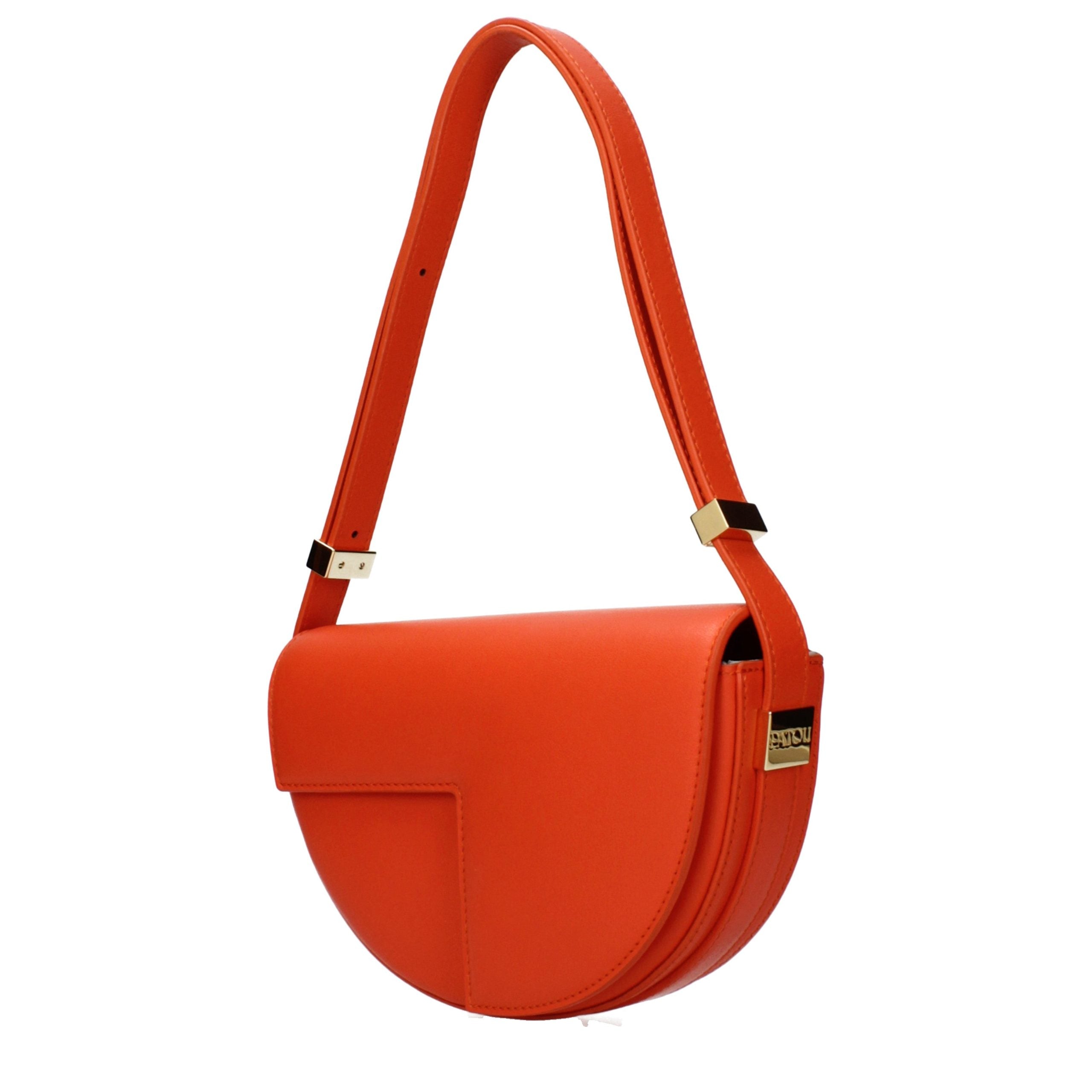 Patou Orange Leather Shoulder Bag