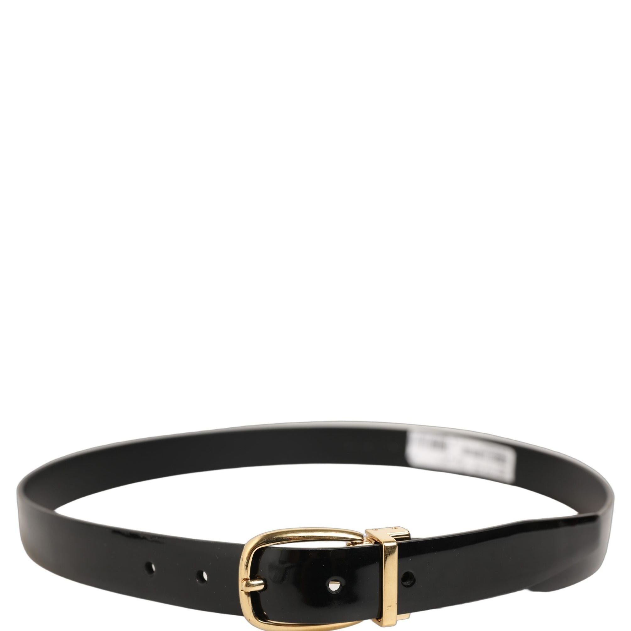 Dolce & Gabbana Black Classic Leather Gold Tone Buckle Belt