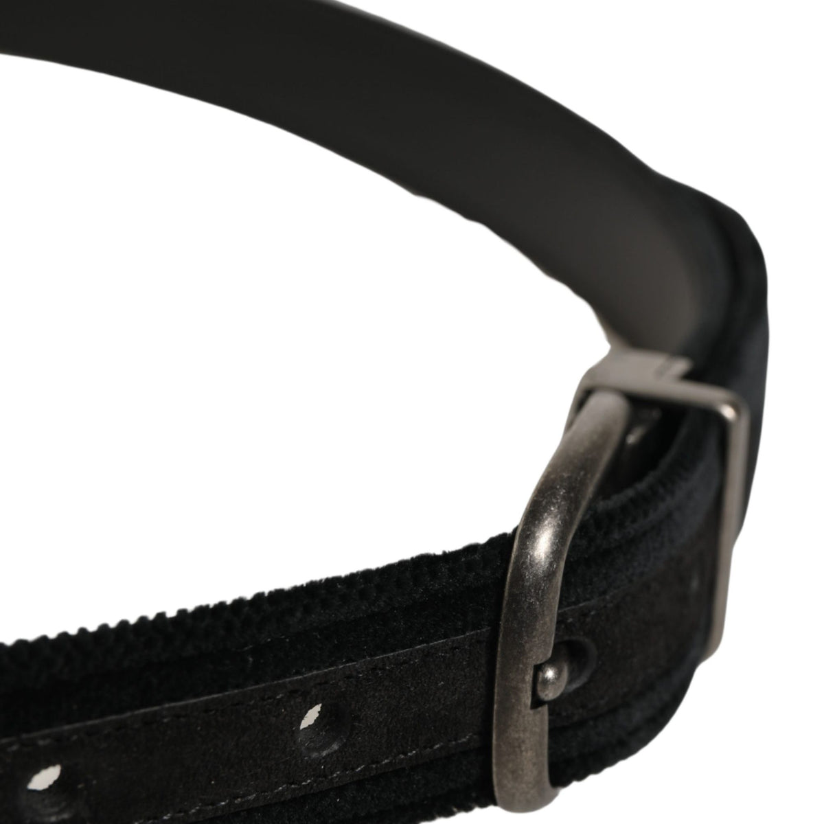 Dolce & Gabbana Black Cotton Metal Buckle Classic Men Belt