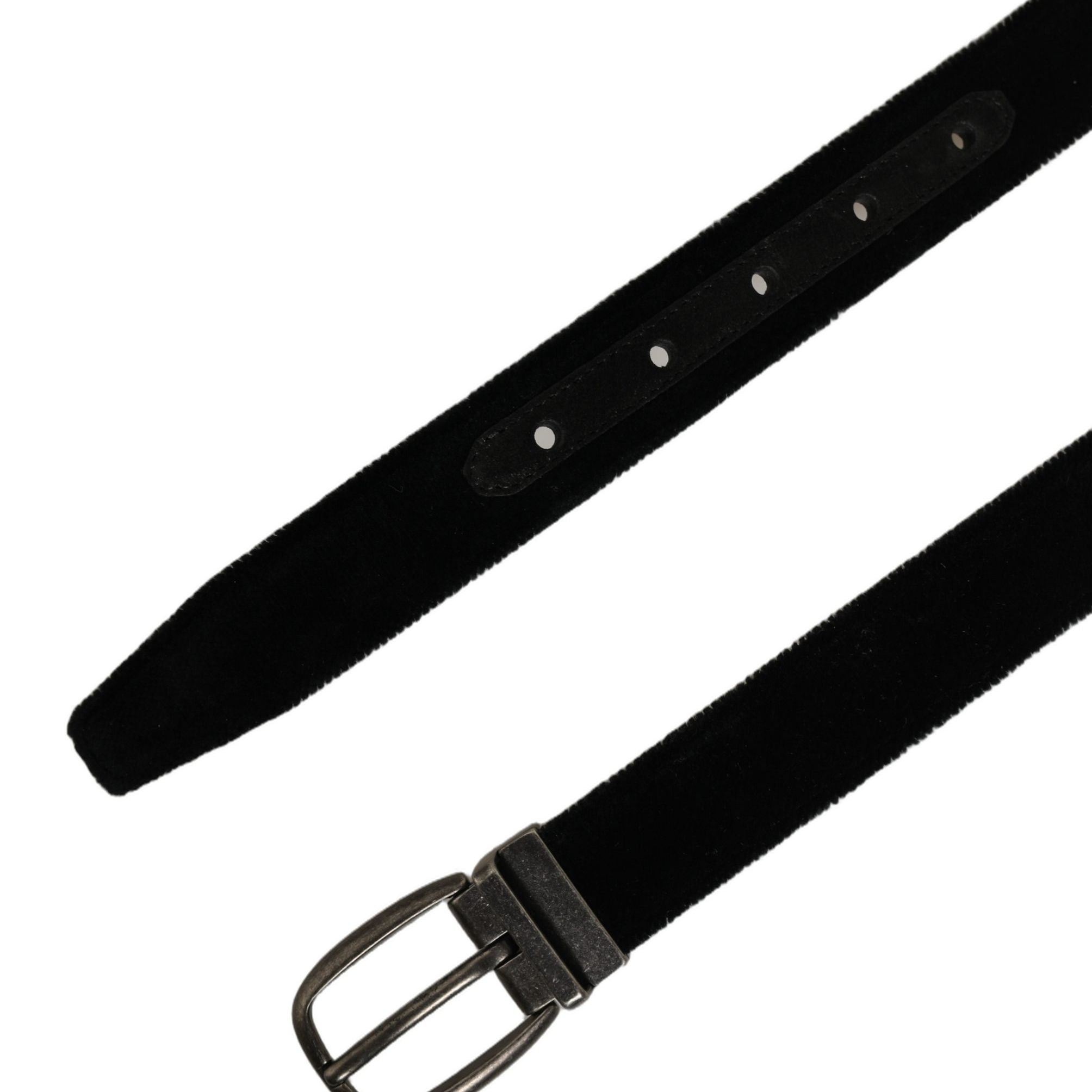 Dolce & Gabbana Black Cotton Metal Buckle Classic Men Belt