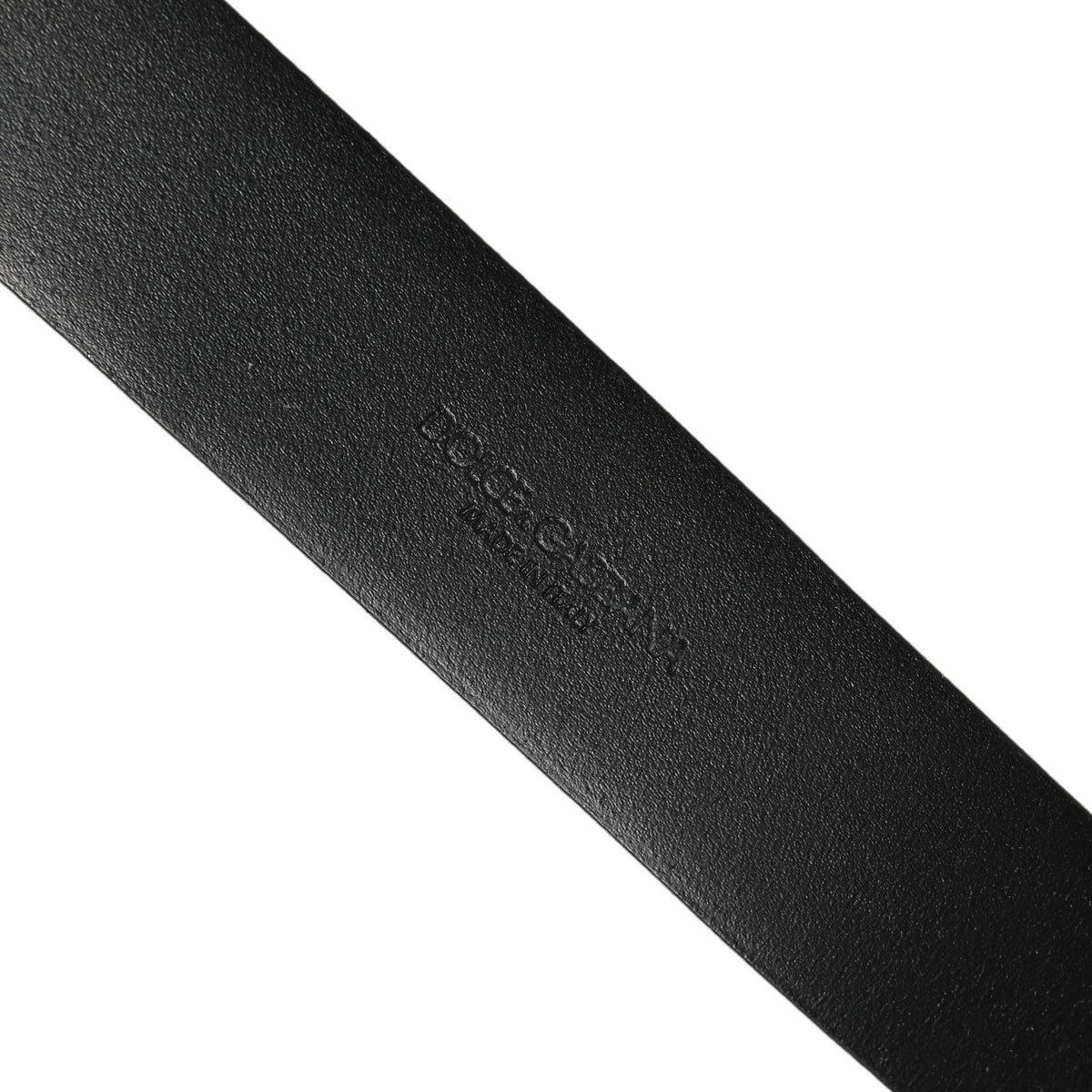 Dolce & Gabbana Black Calf Leather Classic Silver Buckle Belt