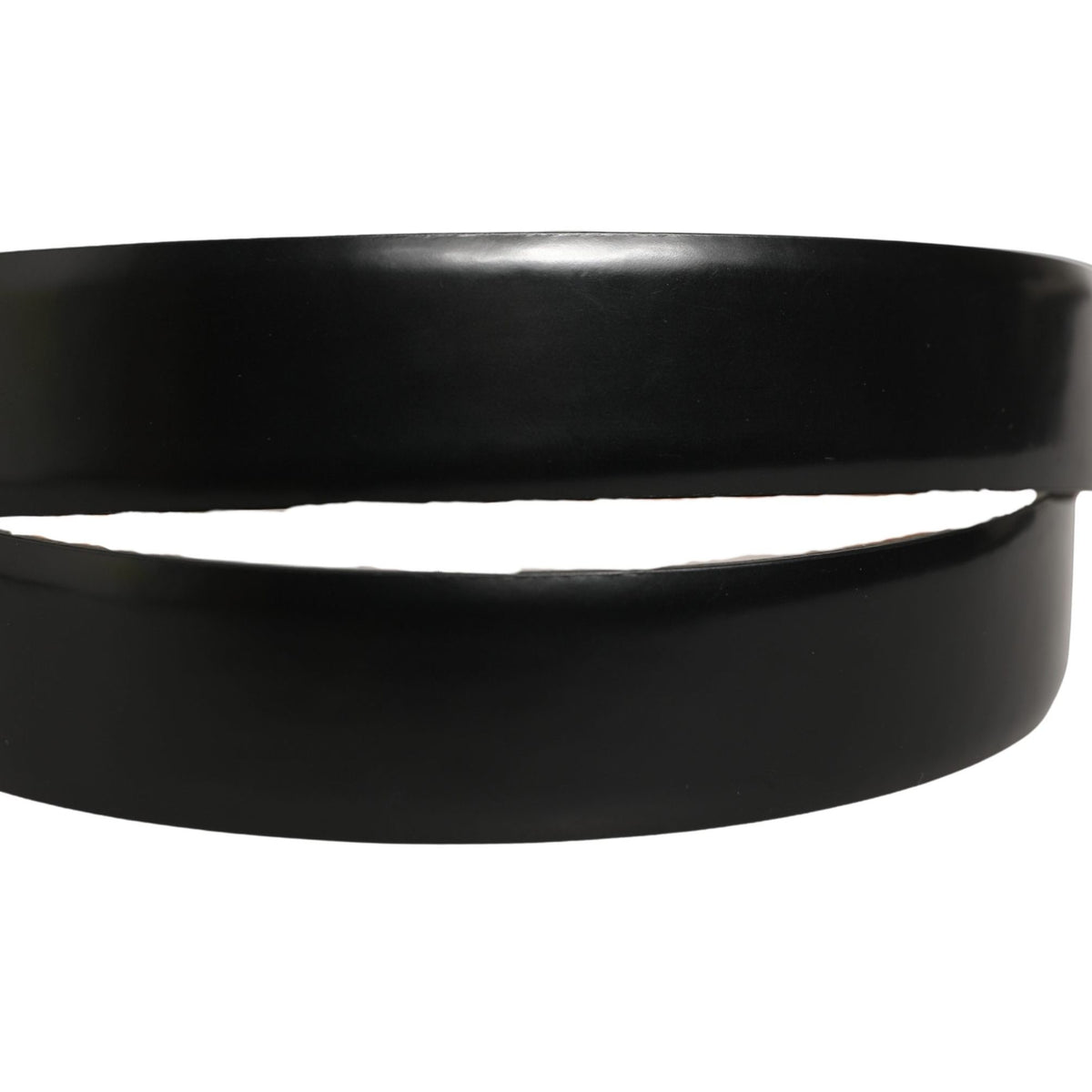 Dolce & Gabbana Black Calf Leather Silver Metal Buckle Belt