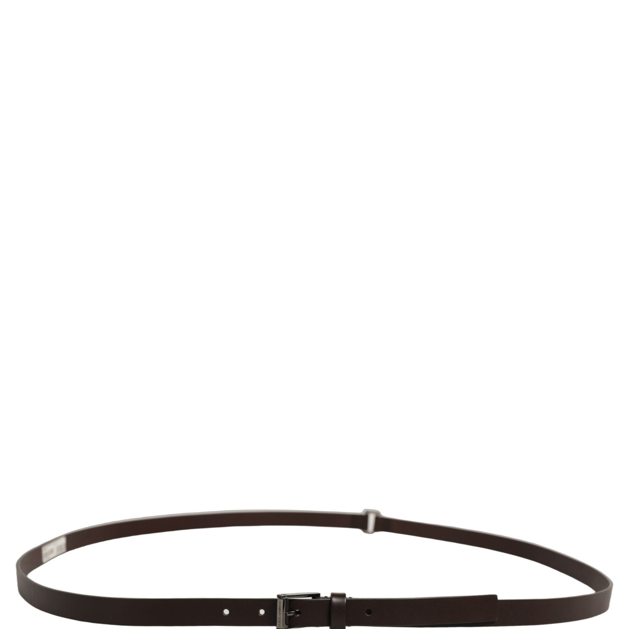 Dolce & Gabbana Brown Leather Double Wrap Metal Buckle Belt