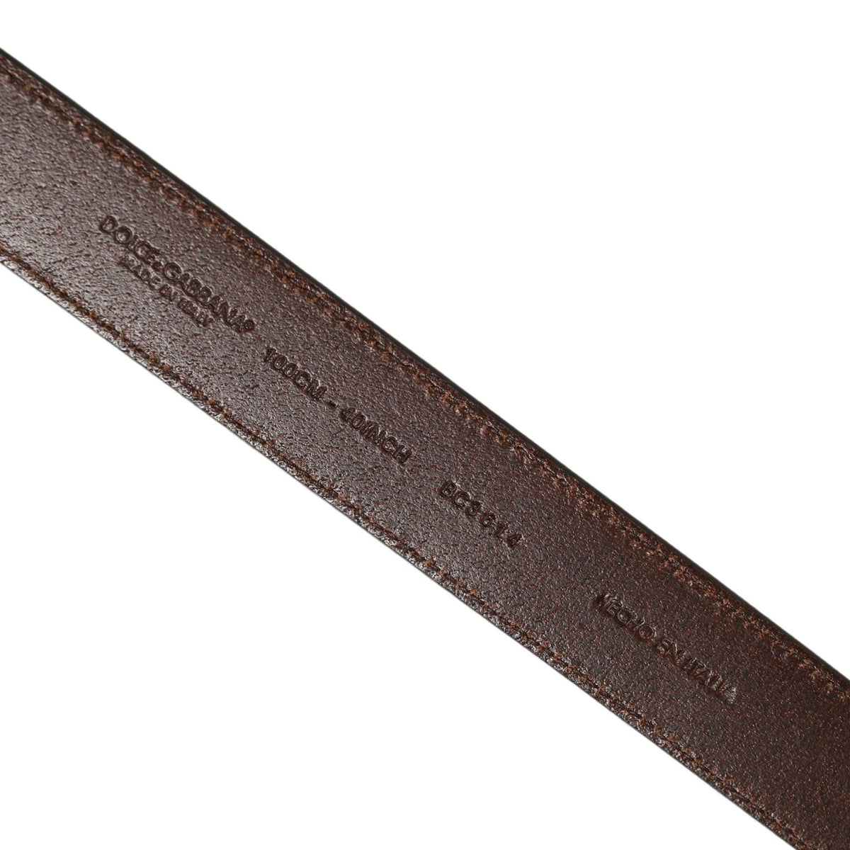 Dolce & Gabbana Brown Leather Gold Tone Metal Buckle Belt