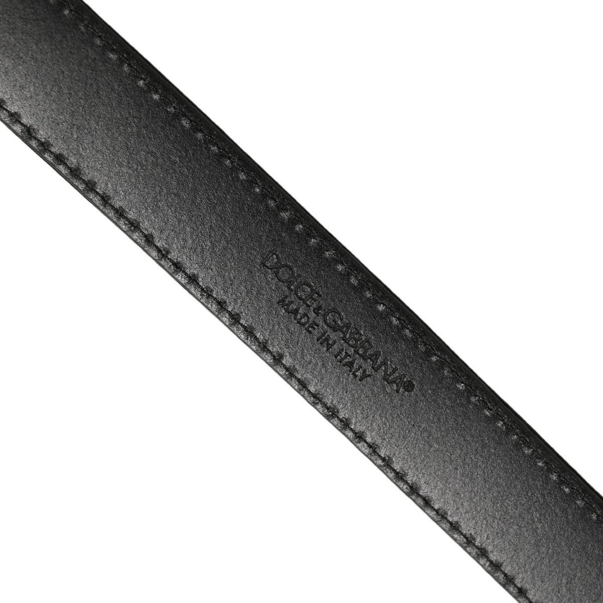Dolce & Gabbana Black Canvas Leather Gold Metal Buckle Belt