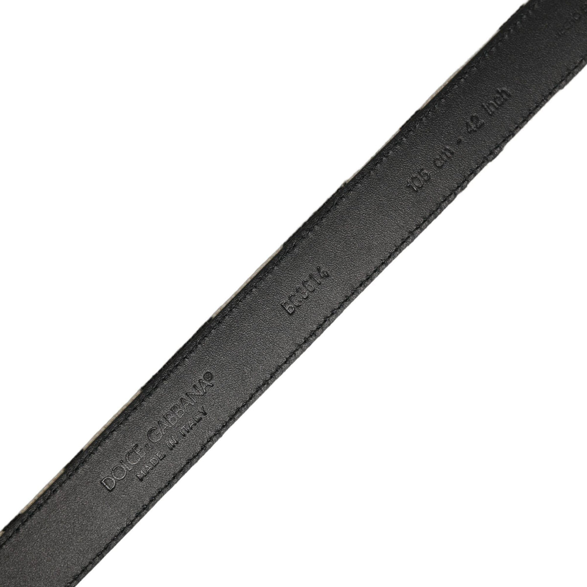 Dolce & Gabbana Black Ivory Silver Tone Metal Buckle Belt
