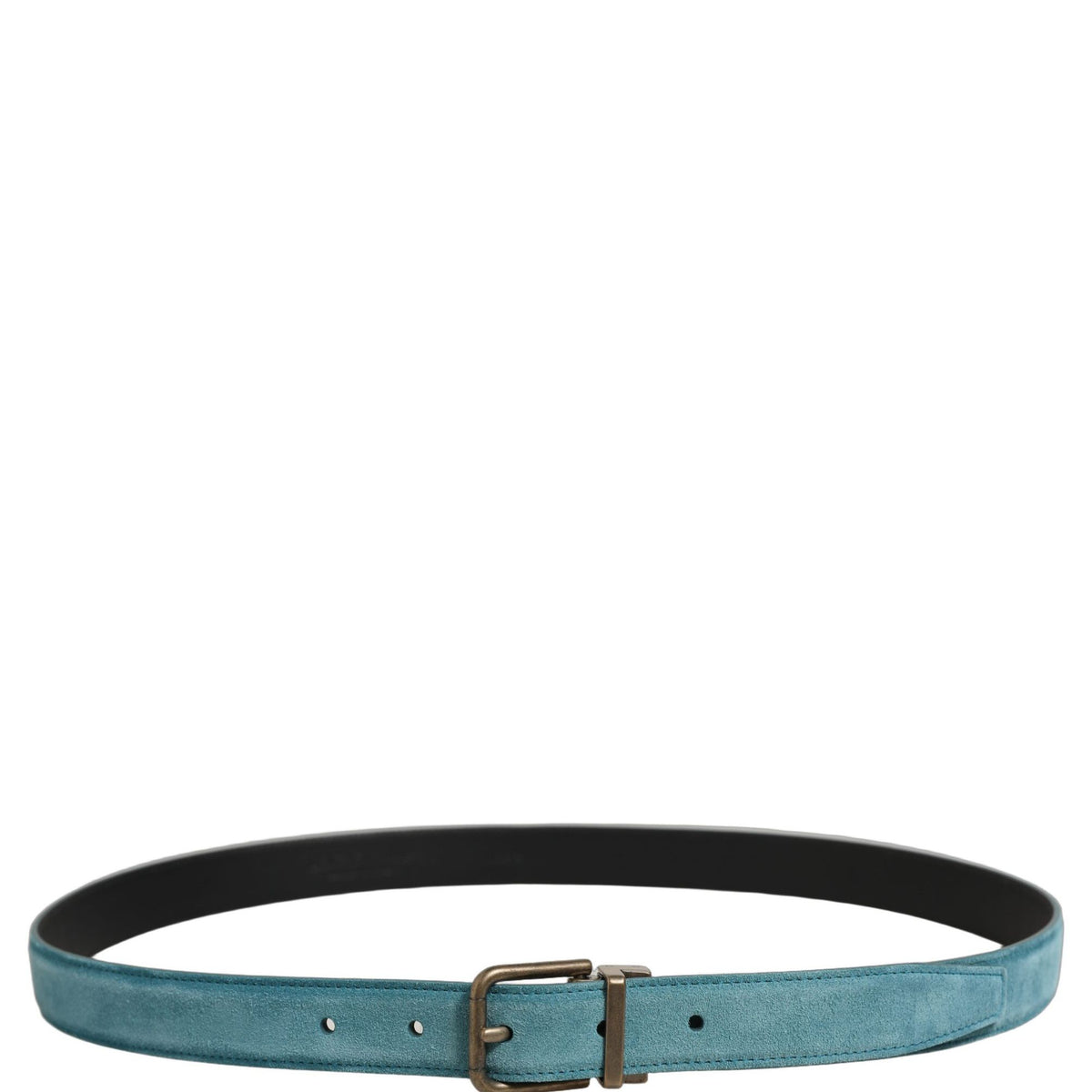 Dolce & Gabbana Men Blue Suede Gold Tone Metal Buckle Belt
