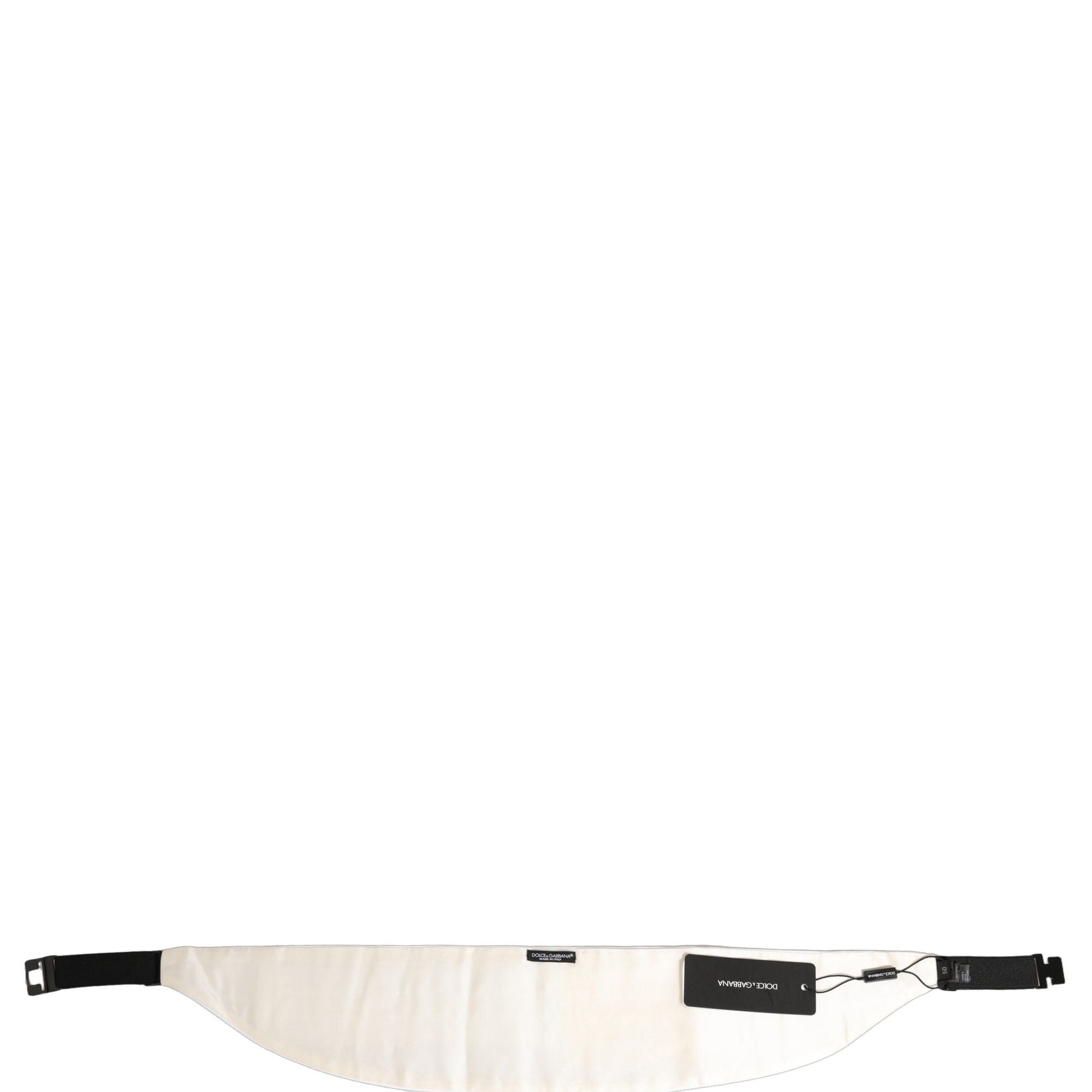 Dolce & Gabbana White Men Wide Waist Belt Cotton Cummerbund