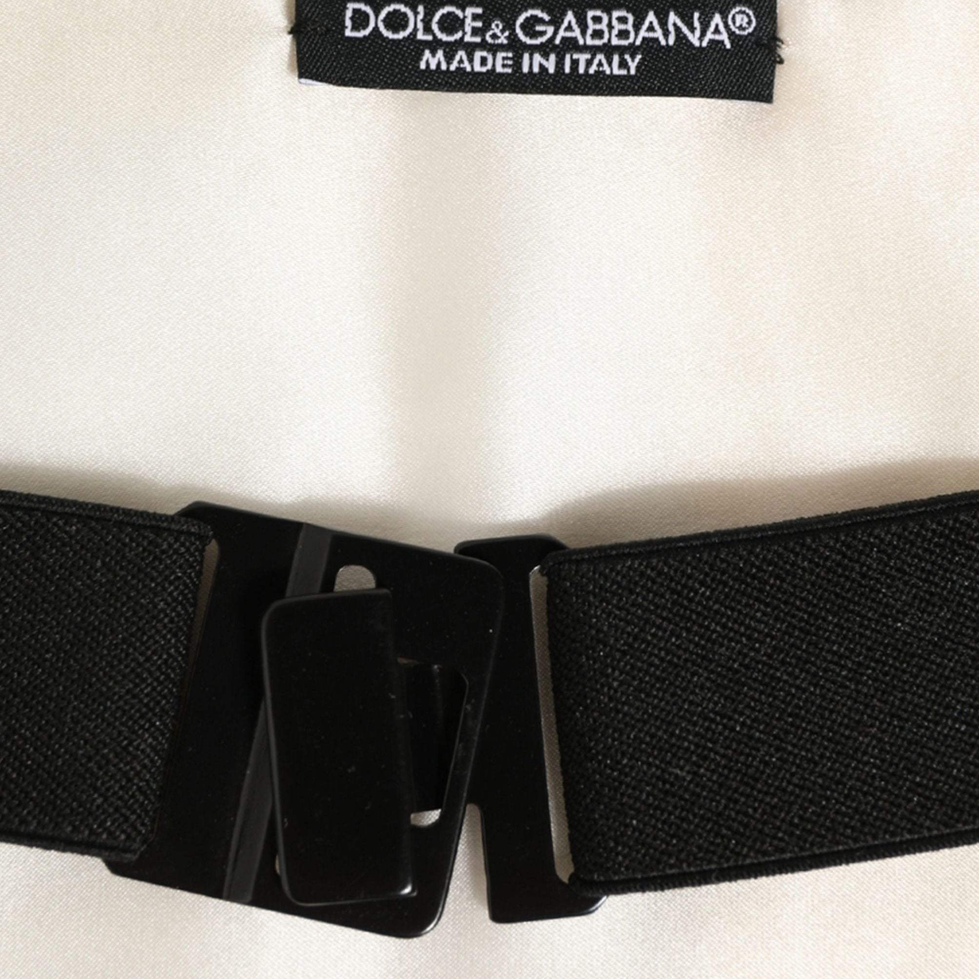 Dolce & Gabbana White Men Wide Waist Belt Cotton Cummerbund