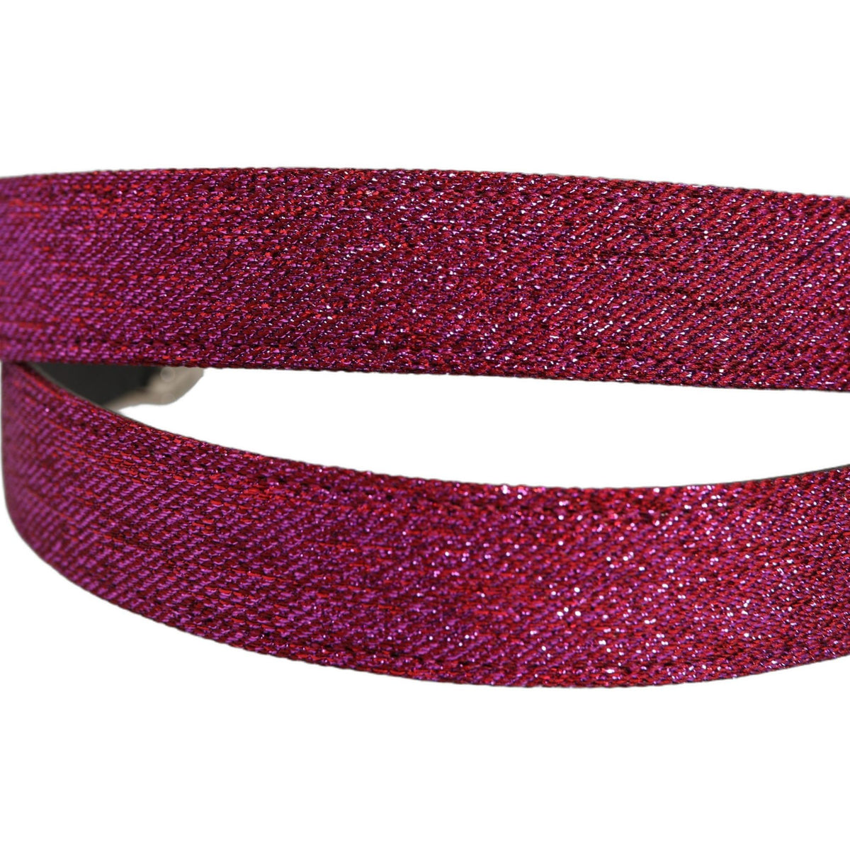 Dolce & Gabbana Men Fuchsia Glitter Silver Metal Buckle Belt