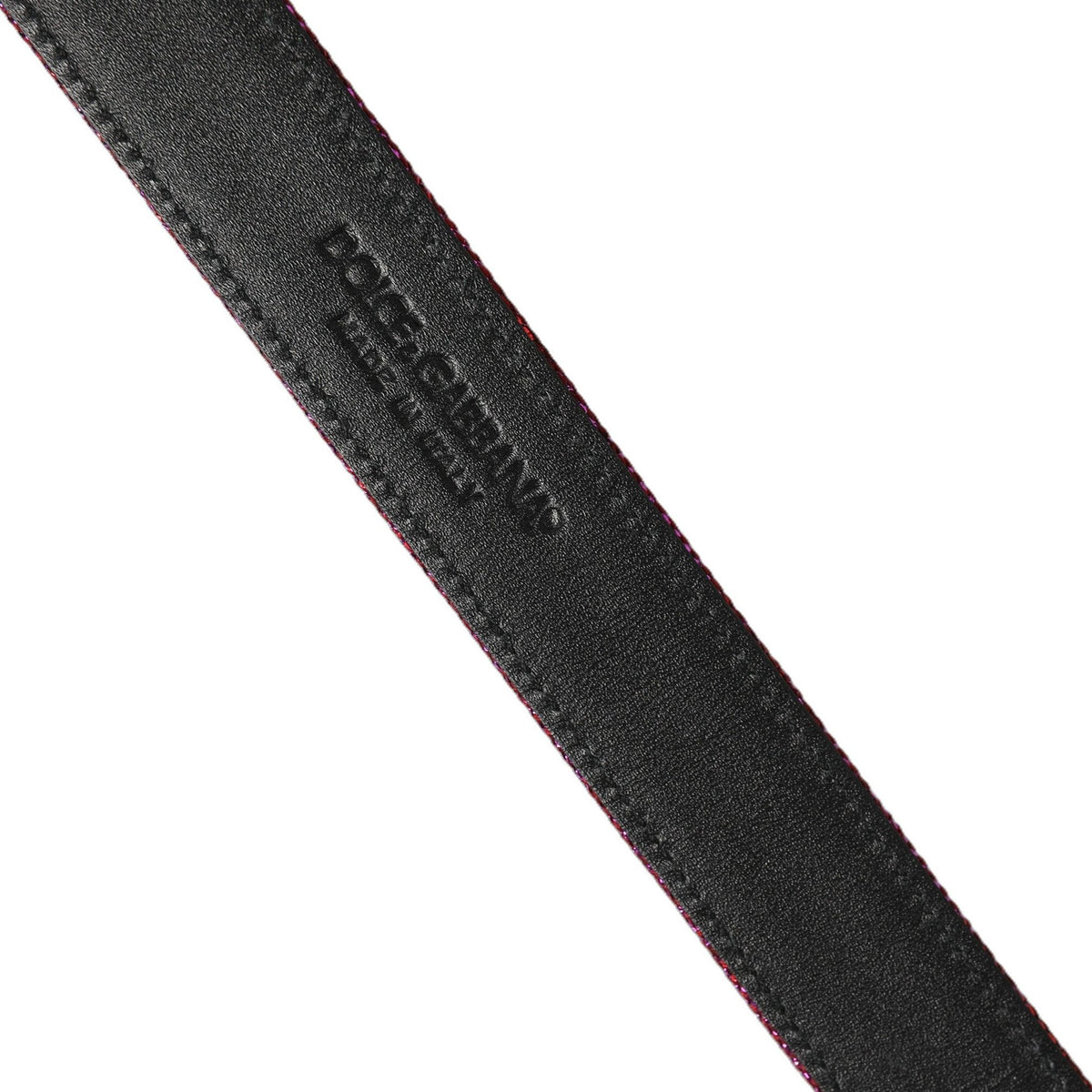 Dolce & Gabbana Men Fuchsia Glitter Silver Metal Buckle Belt