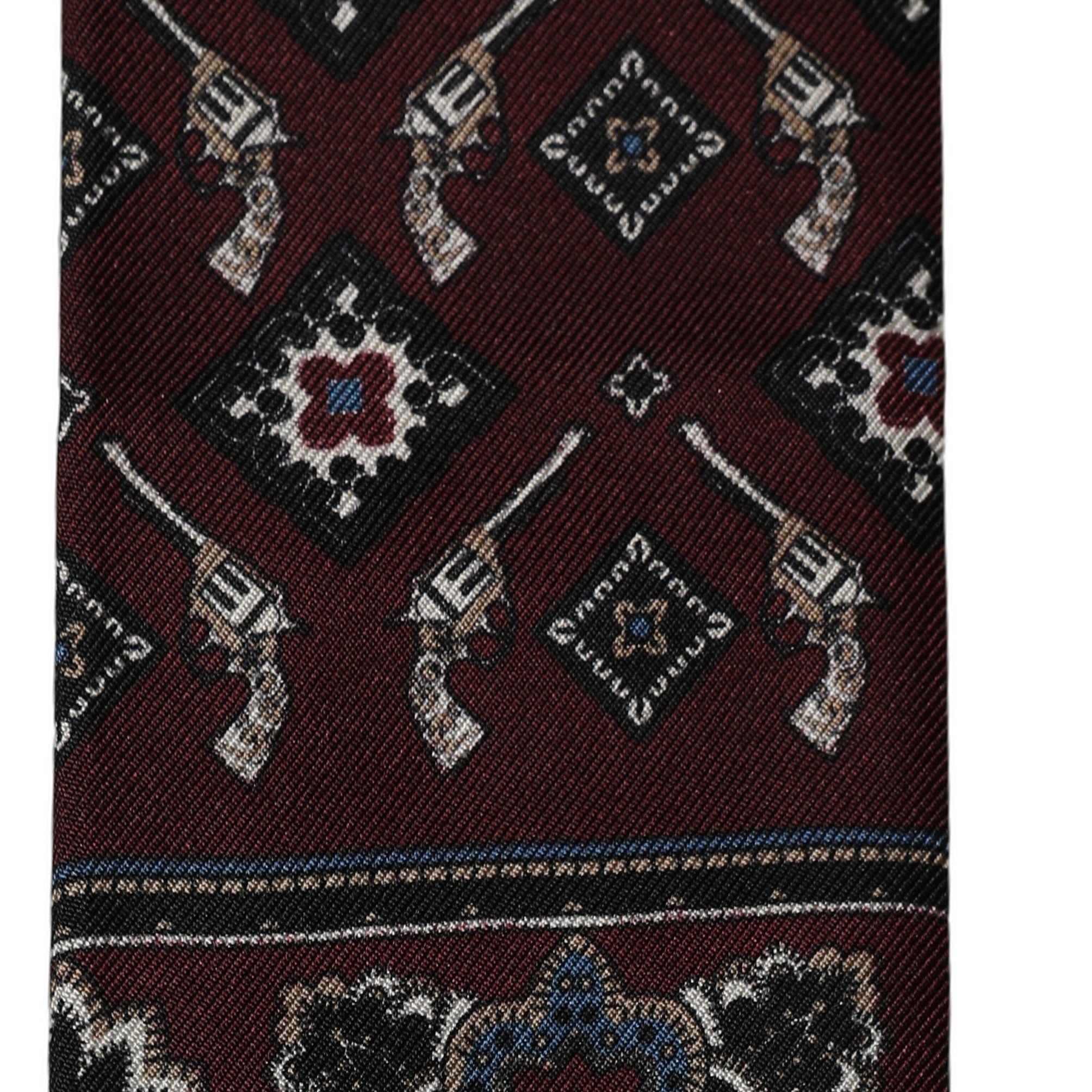 Dolce & Gabbana Burgundy Skinny Twilly Fringed Foulard Scarf