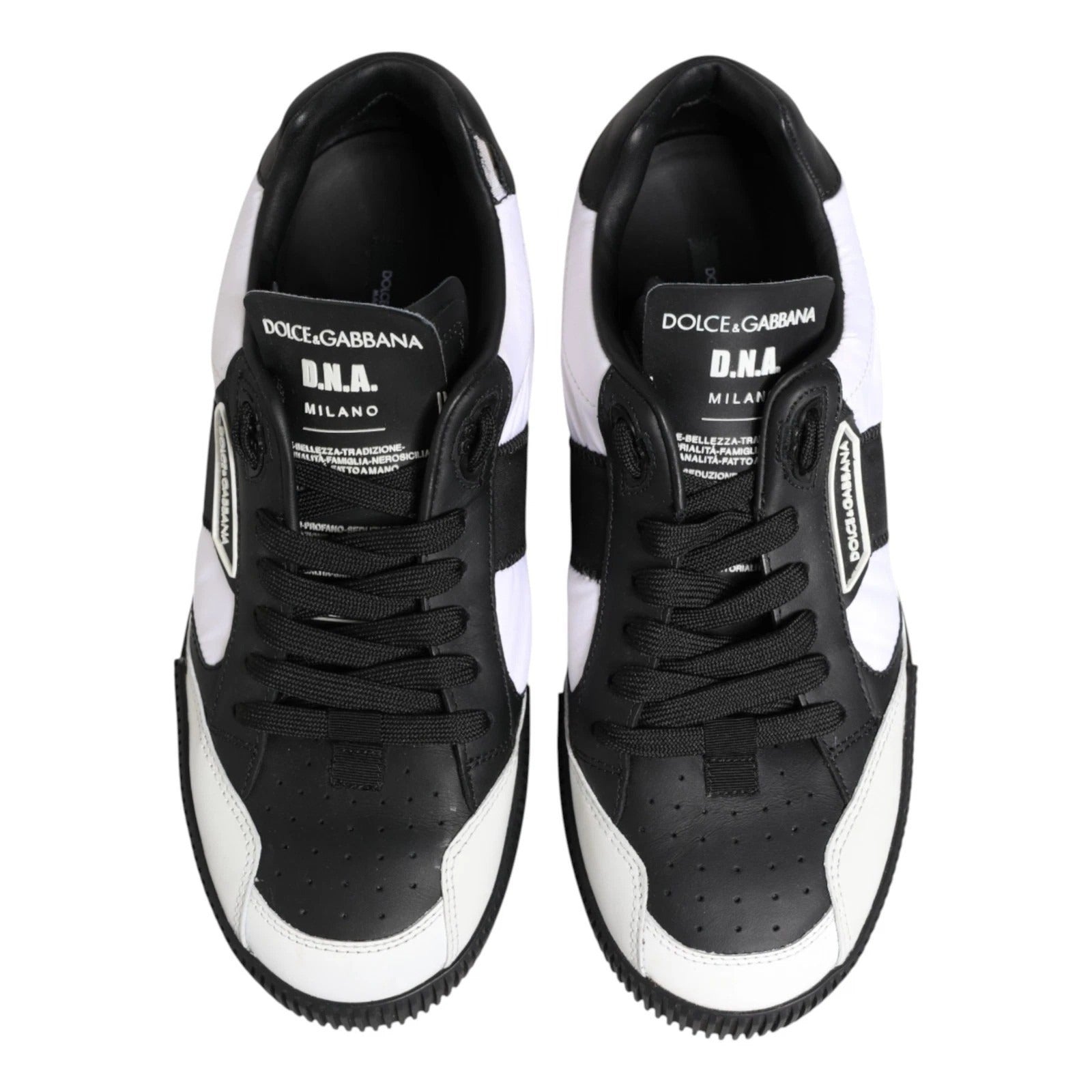 Dolce & Gabbana Black White MIAMI Low Top Men Sneakers Shoes