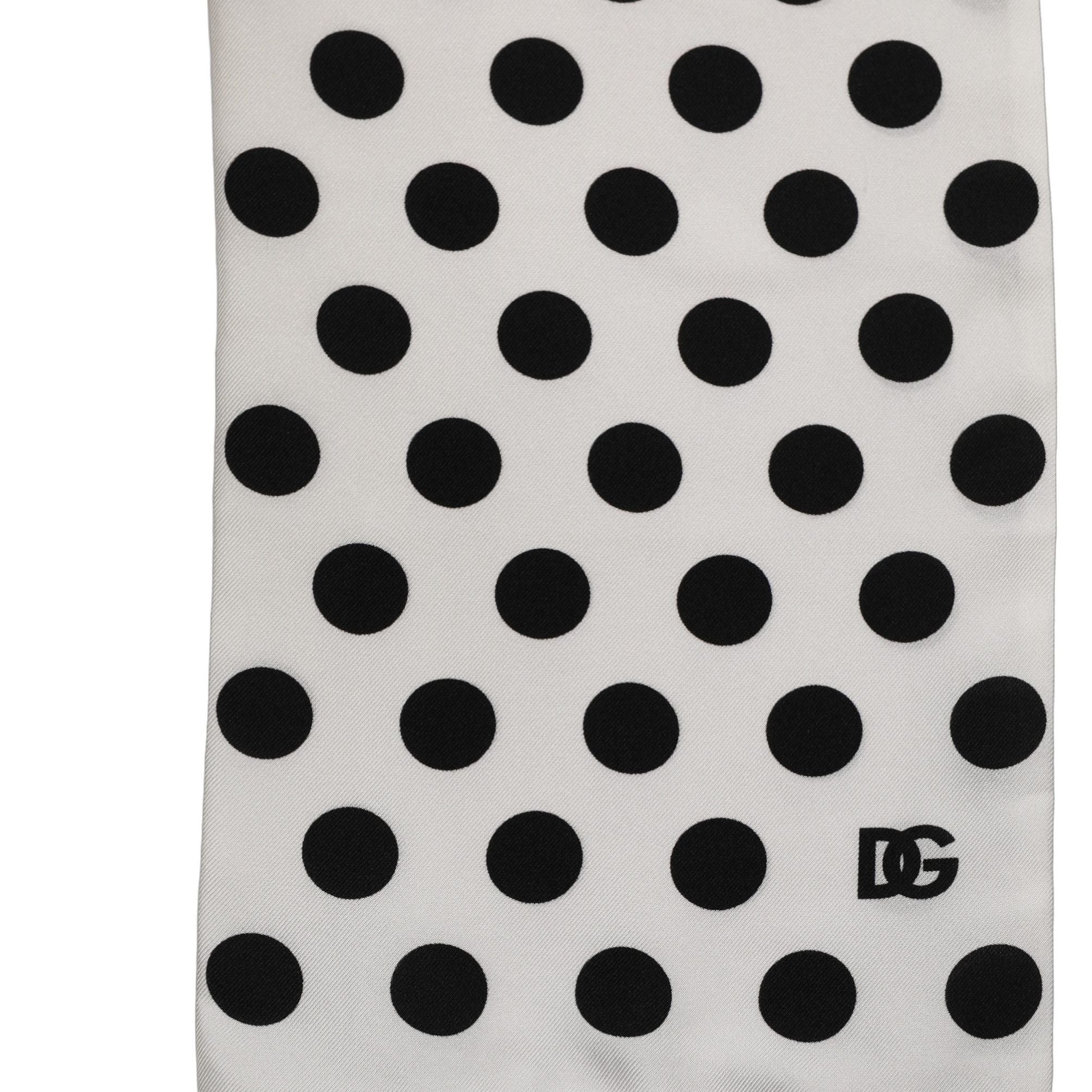 Dolce & Gabbana Black White Polka Dot Fringed Lace Stole Scarf