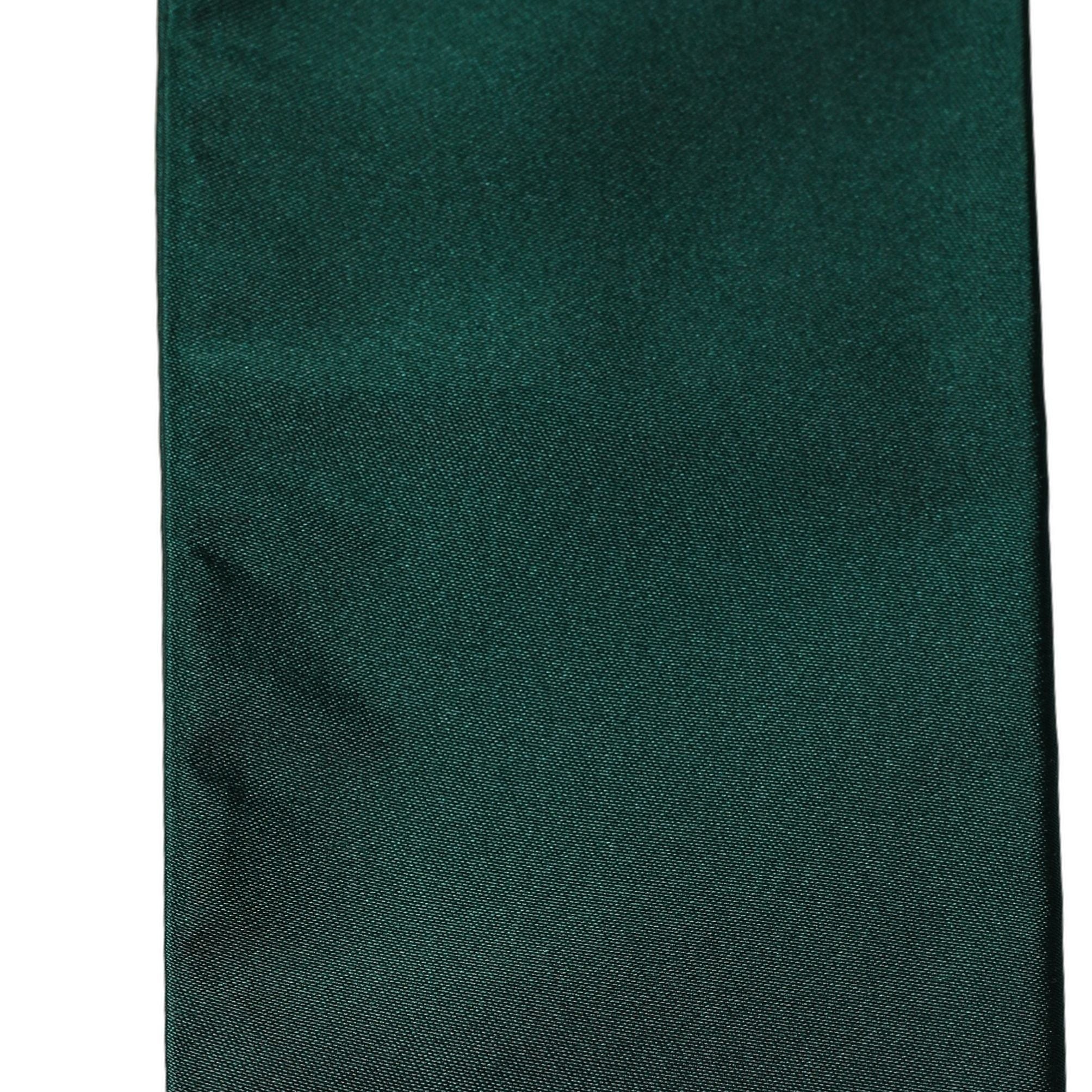 Dolce & Gabbana Men Green Satin Silk Fringed Lace Stole