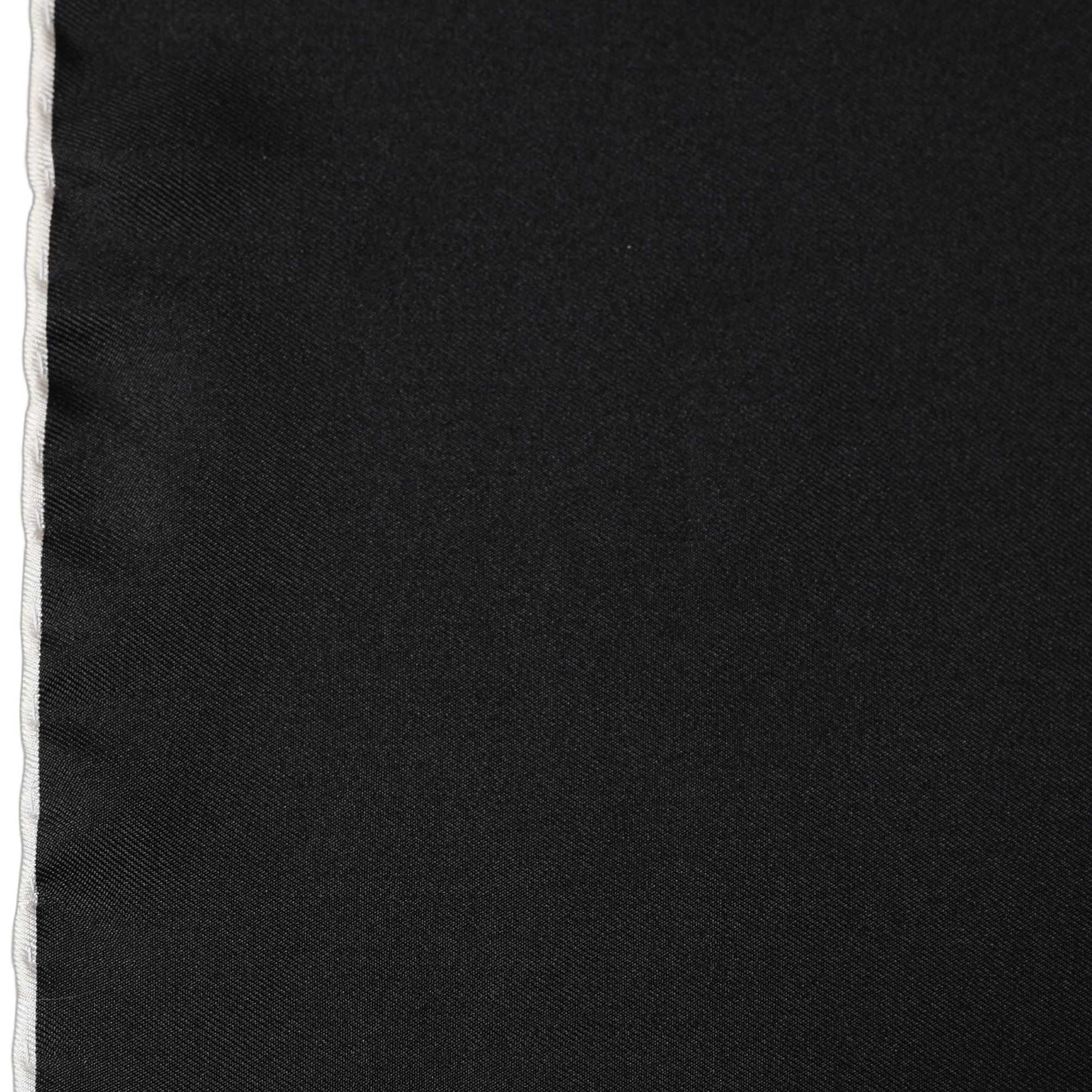 Dolce & Gabbana Men Black Silk Pocket Square Foulard Scarf