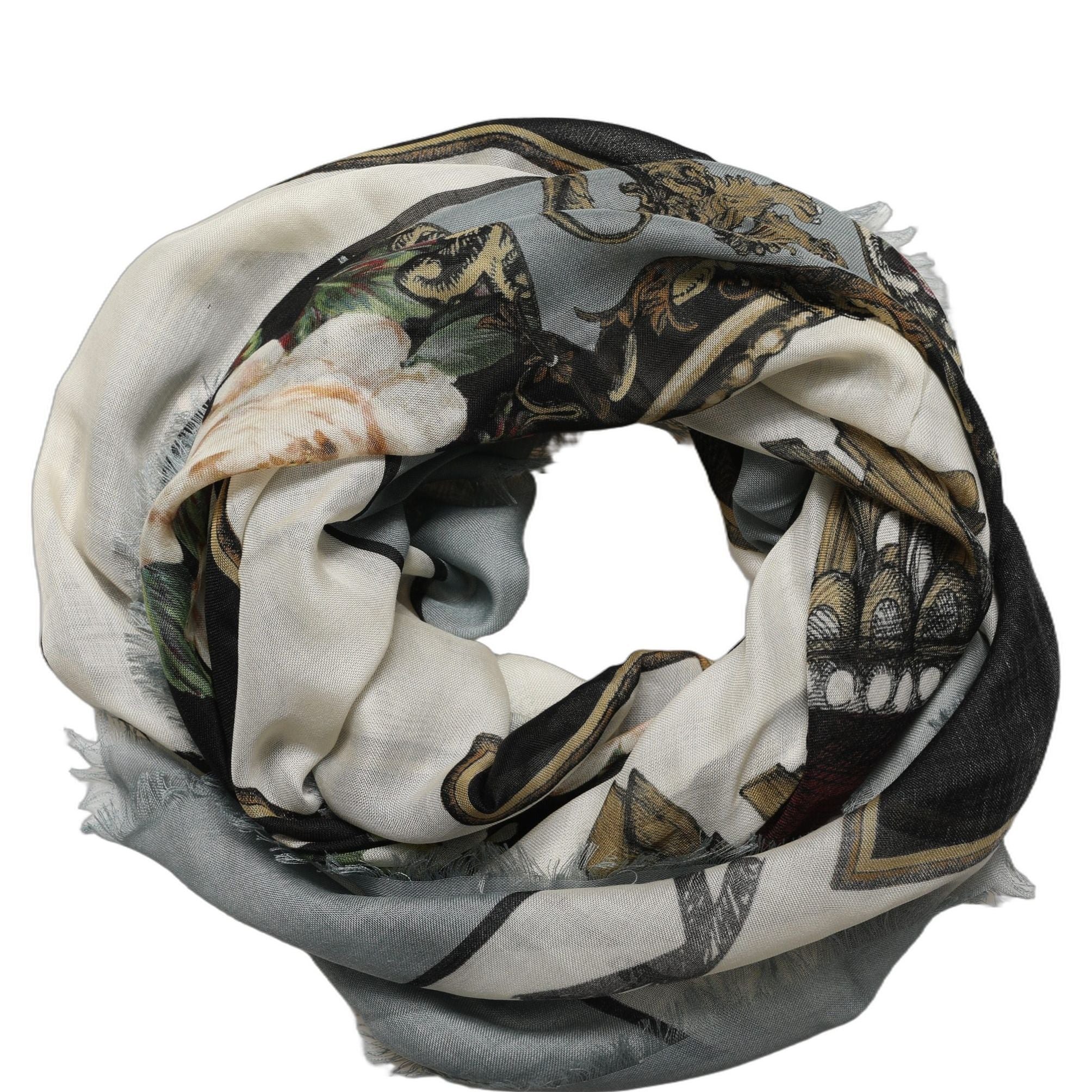 Dolce & Gabbana Men Multicolor King of Hearts Square Foulard Scarf