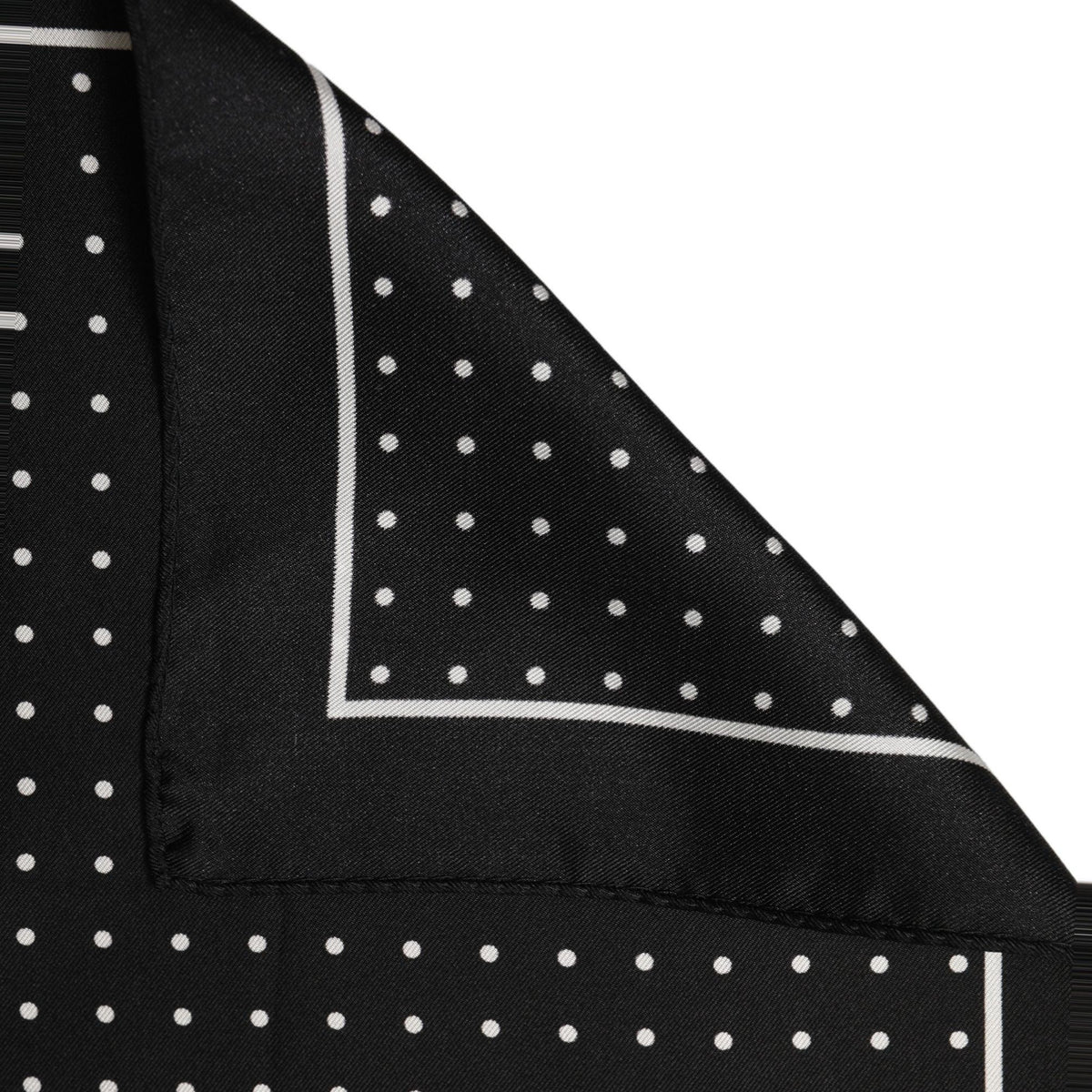 Dolce & Gabbana Black Polka Dot Pocket Square Foulard Scarf