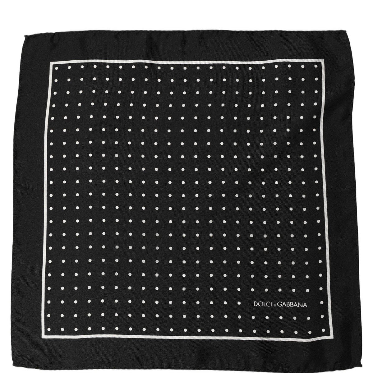 Dolce & Gabbana Black Polka Dot Pocket Square Foulard Scarf